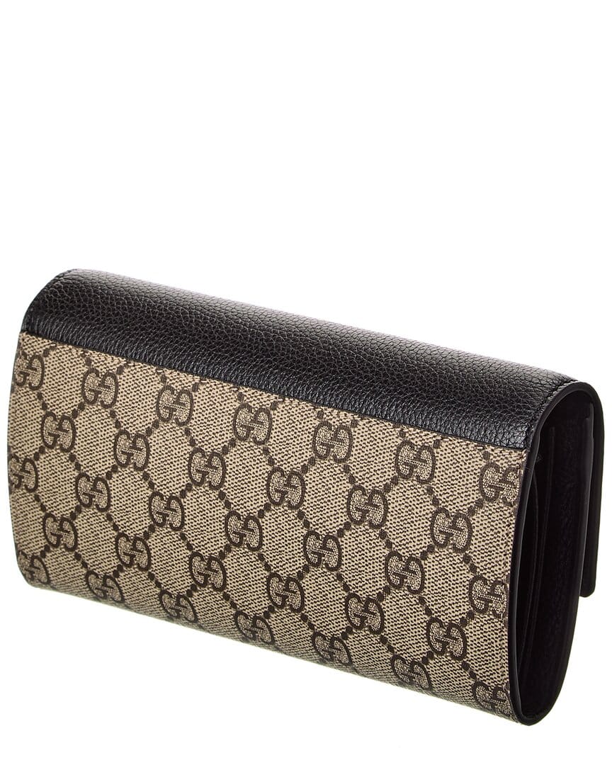 Gucci Gg Marmont Gg Supreme Canvas & Leather Continental Wallet