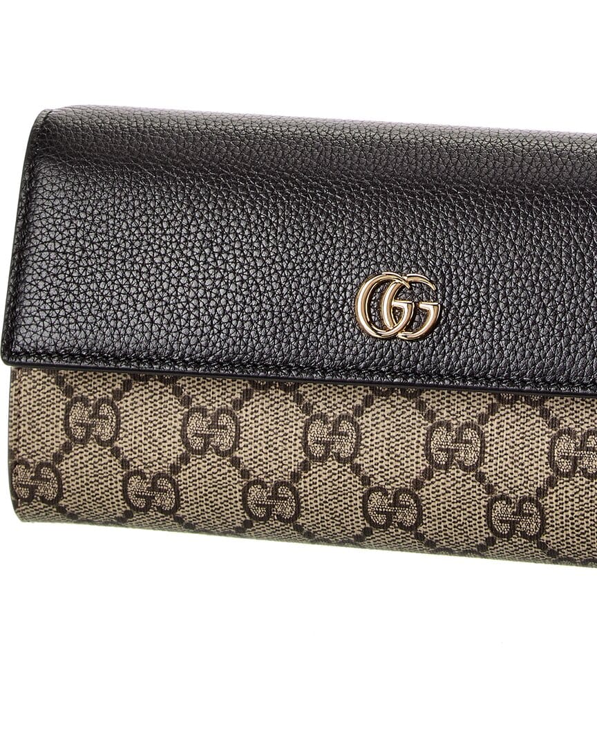 Gucci Gg Marmont Gg Supreme Canvas & Leather Continental Wallet