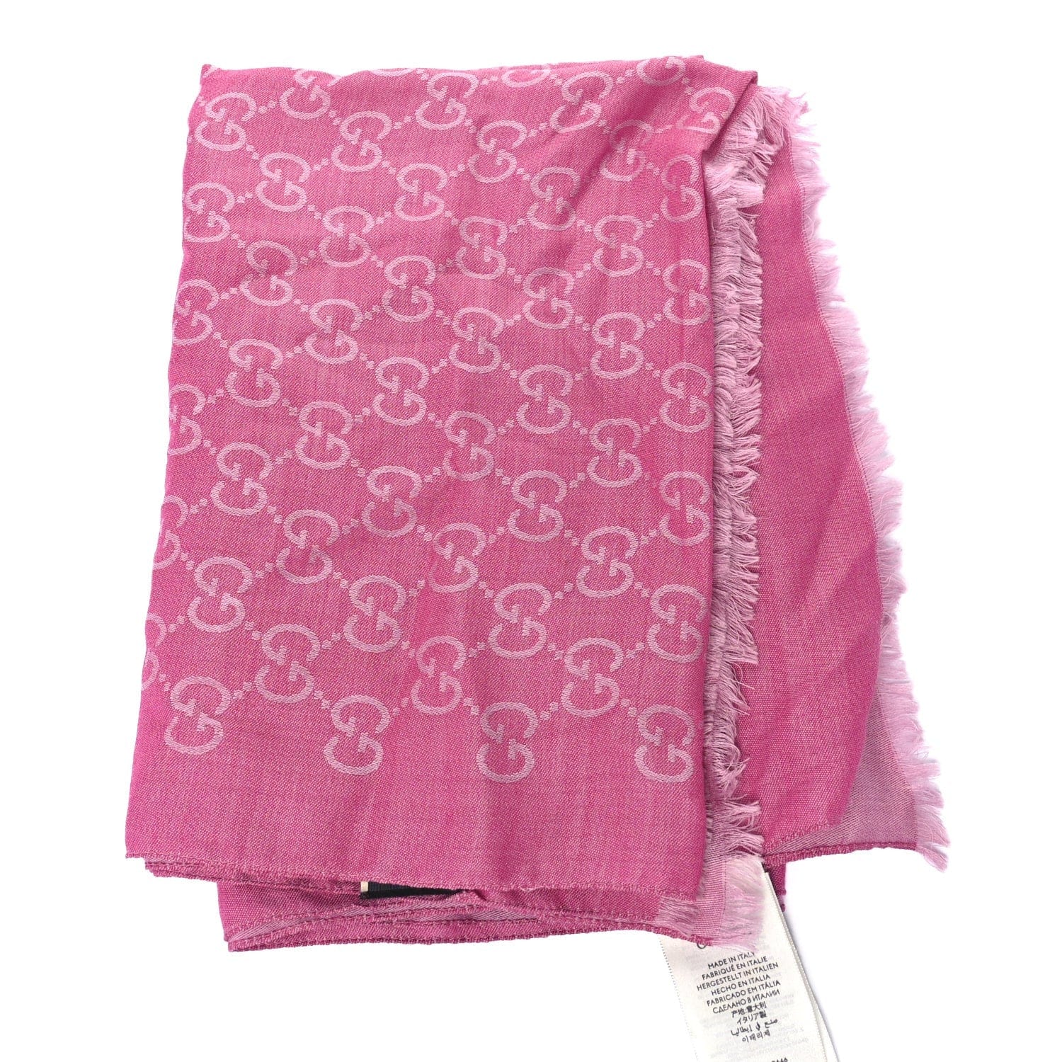 Gucci Wool Silk GG Monogram GGNat Scarf Roseate