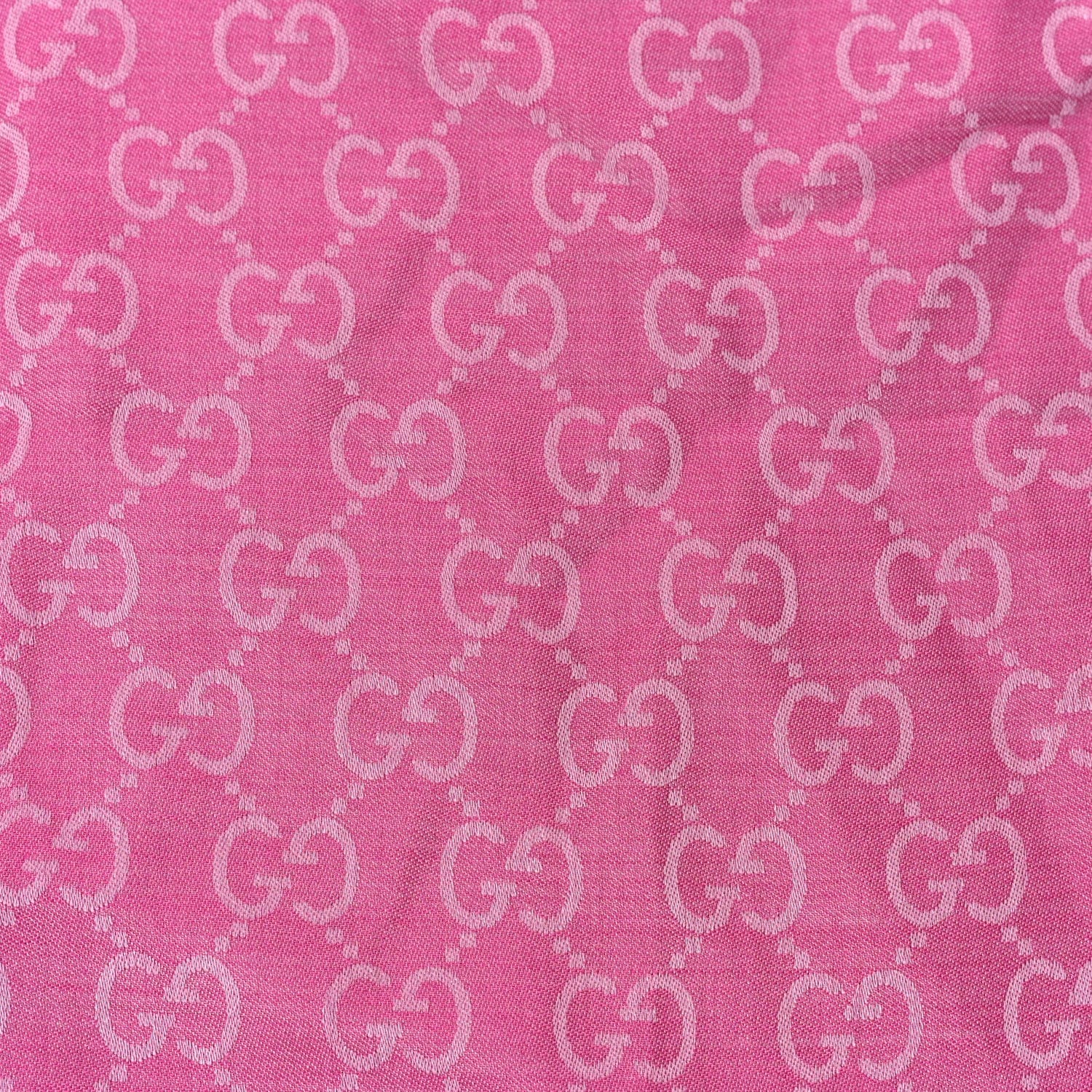 Gucci Wool Silk GG Monogram GGNat Scarf Roseate