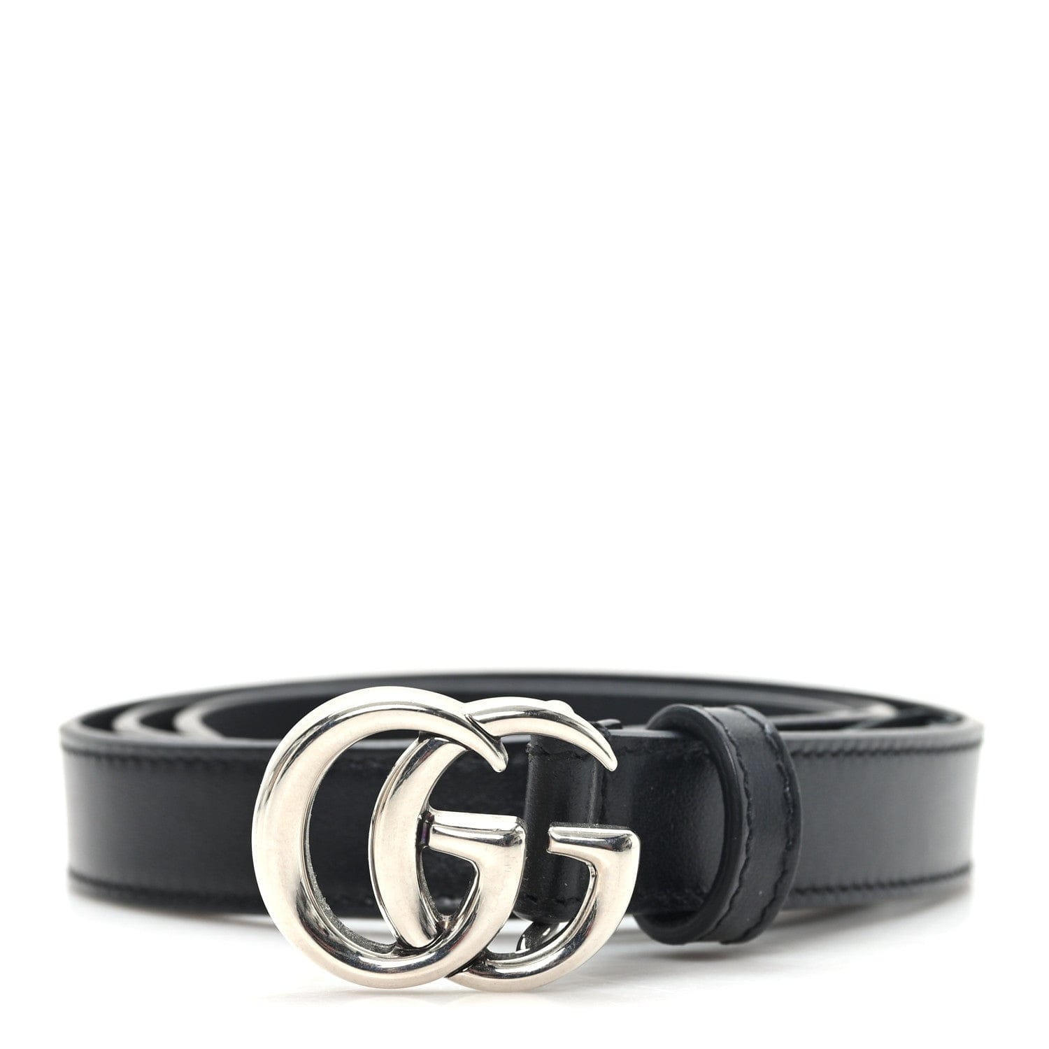 Gucci Calfskin Double G 20 mm Belt 80 32 Black