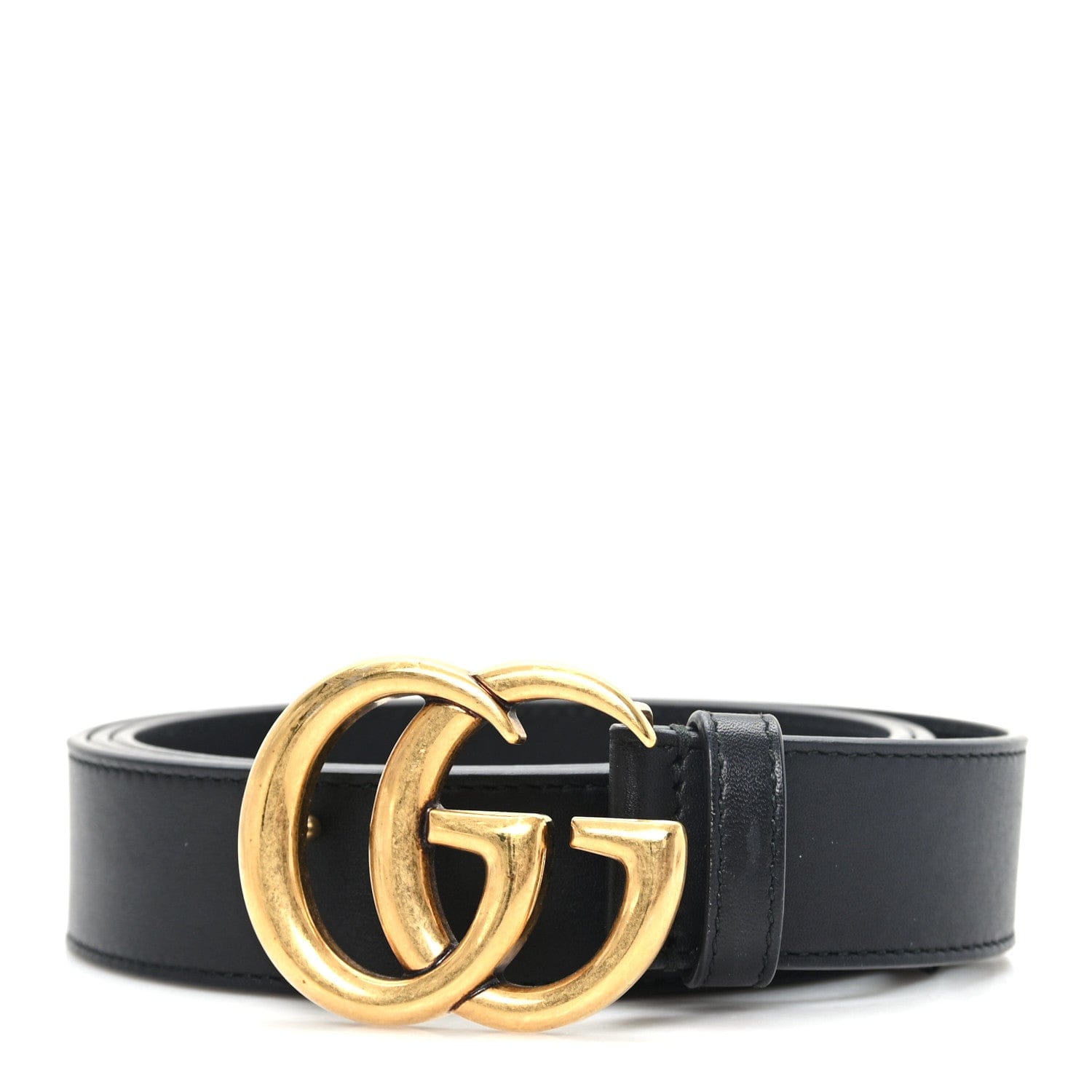 Gucci Calfskin Double G 30 mm Belt 105 42 Black