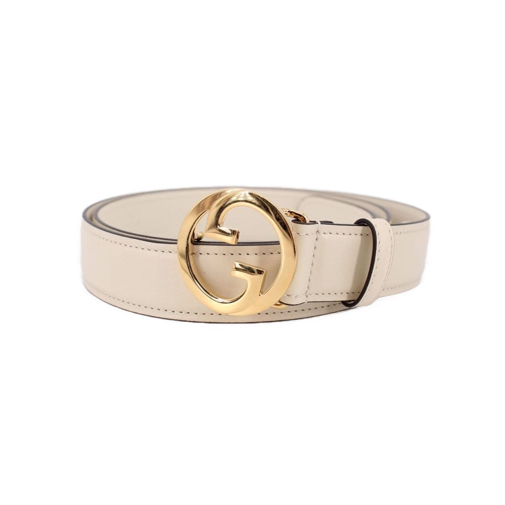 Gucci INTERLOCKING G BELTS CREAM M | 95 | 38