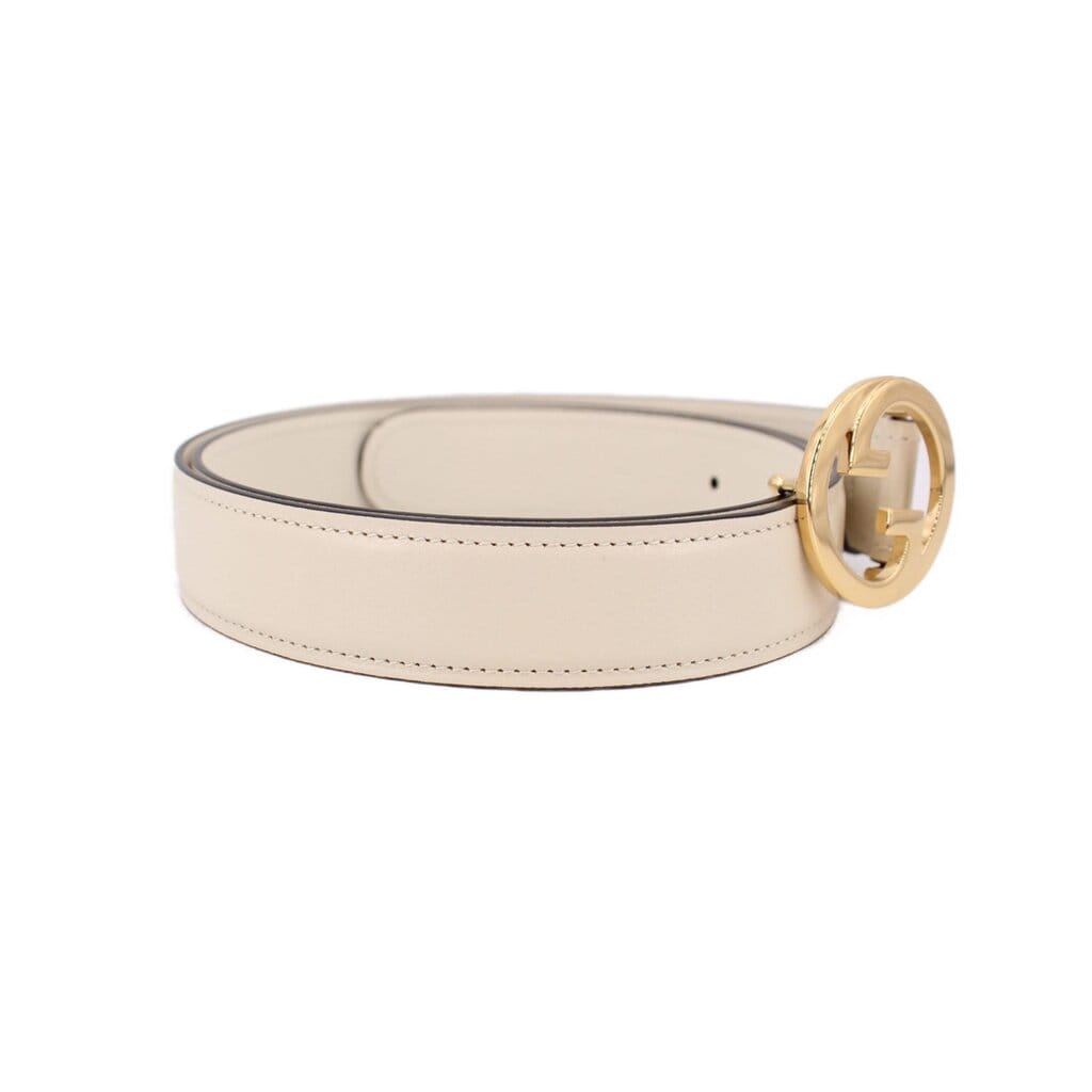 Gucci INTERLOCKING G BELTS CREAM M | 95 | 38