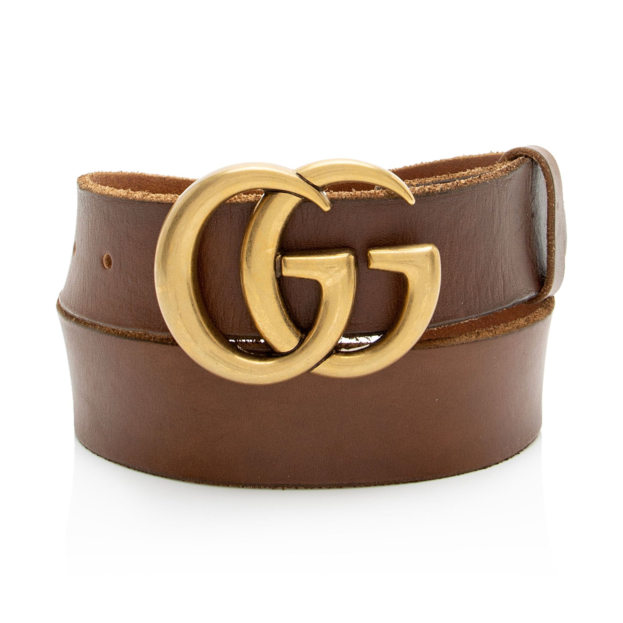 Gucci Distressed Leather GG Marmont Belt
