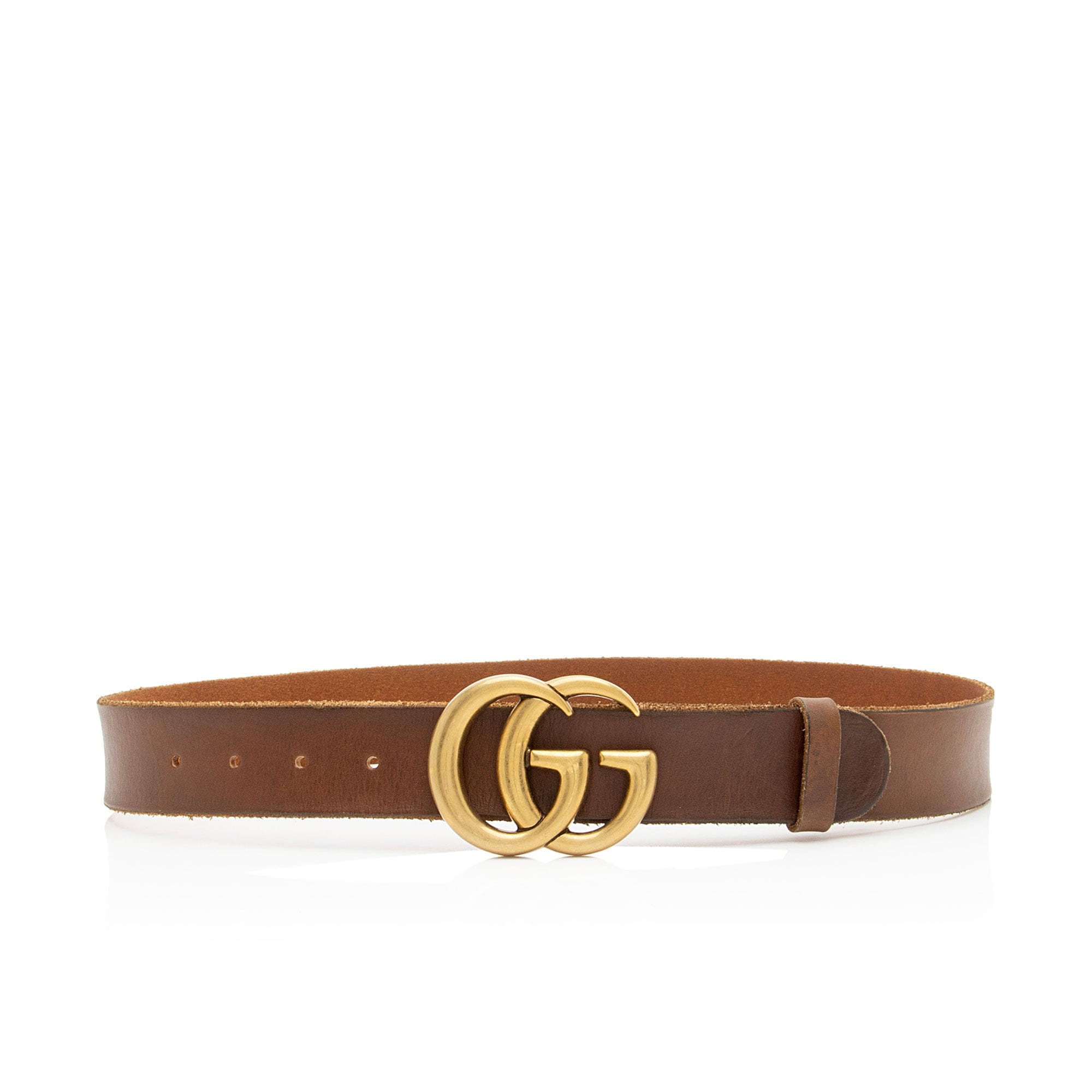 Gucci Distressed Leather GG Marmont Belt