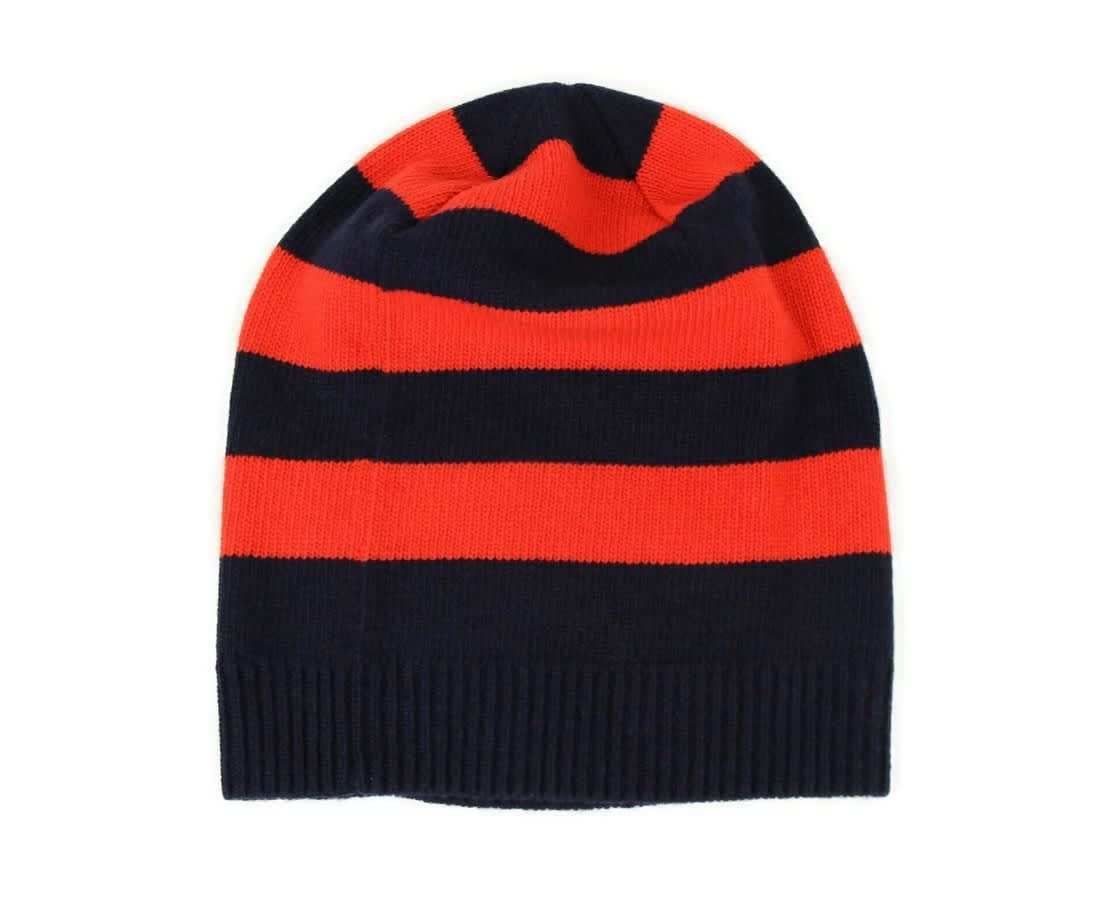 Gucci Men's Striped Wool Knit Beanie Hat With Large Bee M / 58
