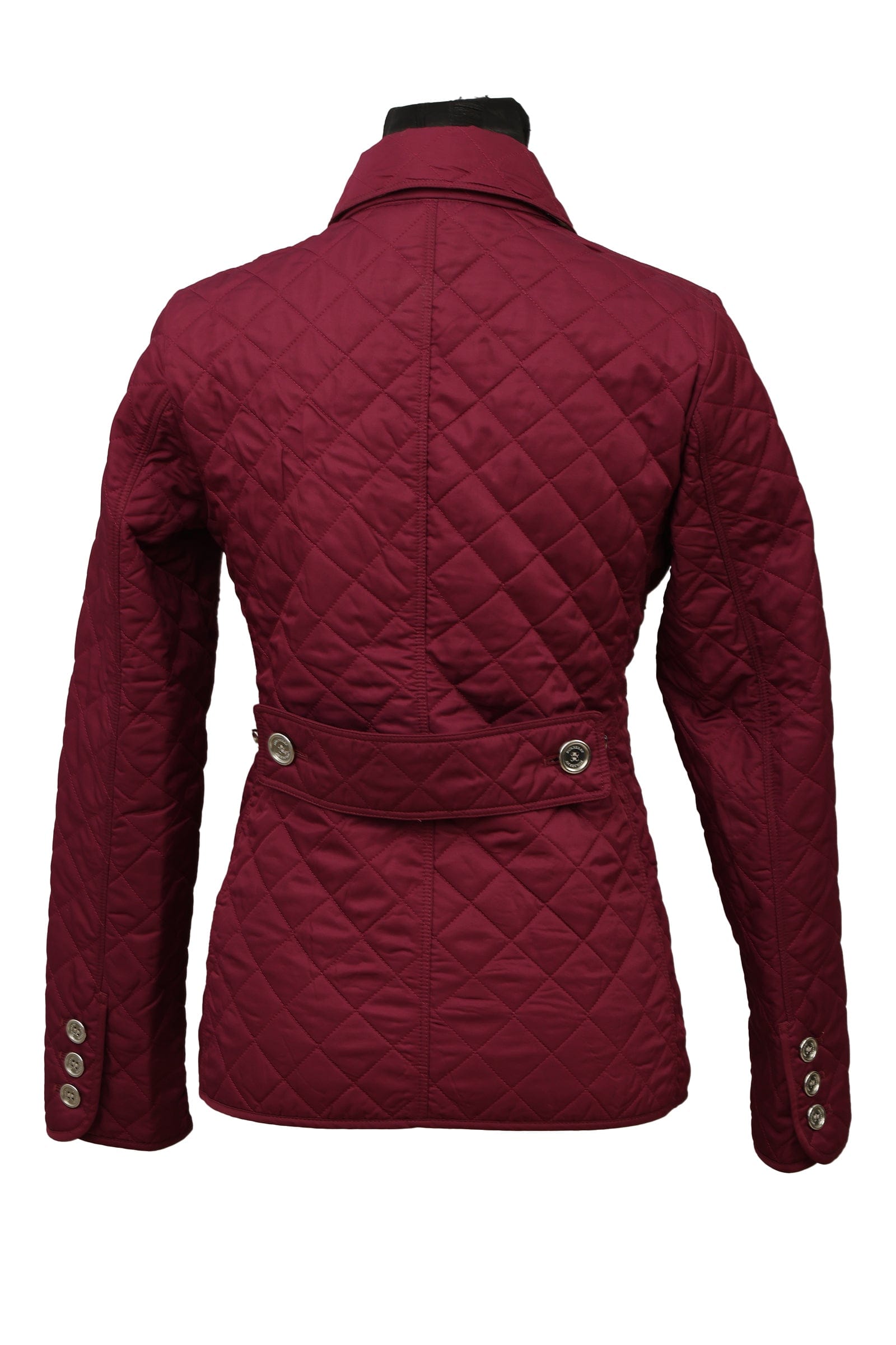 Burberry Size: Xs Brit Burgundy Gabardine Quilted Jacket