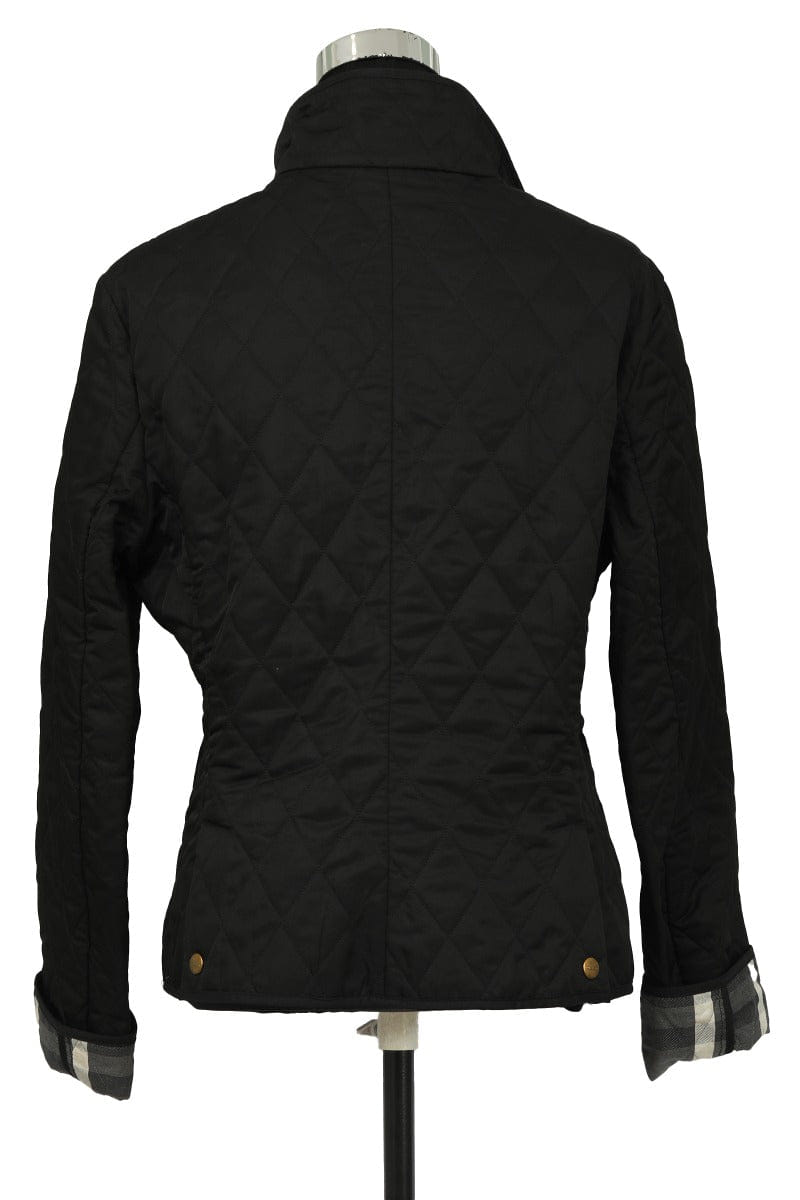 Burberry Size L Short Black Size Large Zip - Up Quilted Jacket