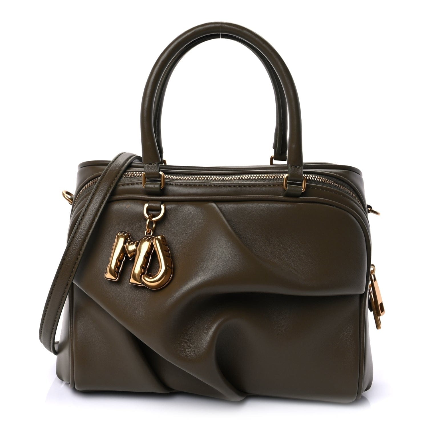 MARC JACOBS Lambskin Small The Wave Bag Olive