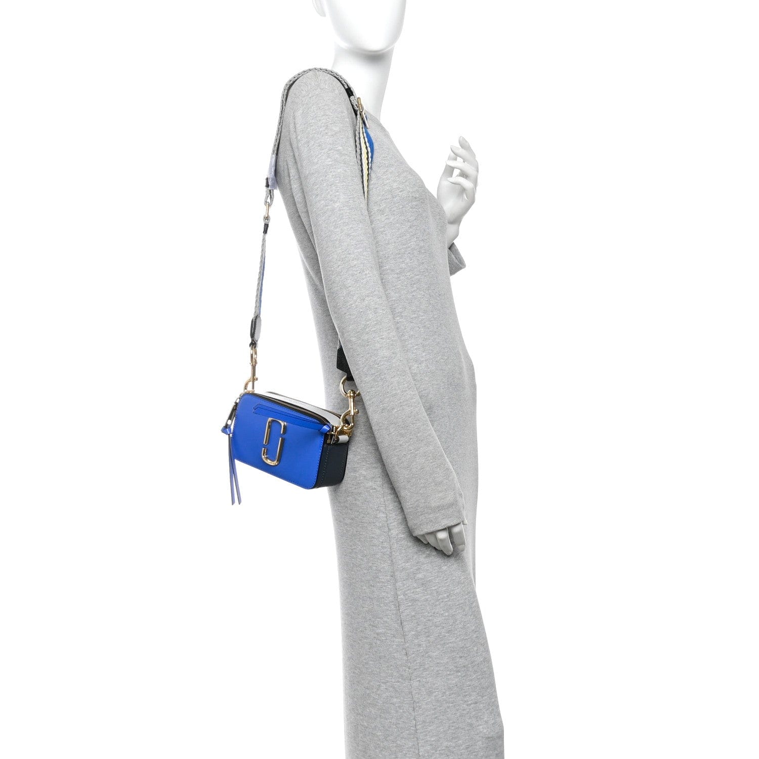 Marc Jacobs Saffiano Small Snapshot Camera Bag New Dazzling Blue Multicolor