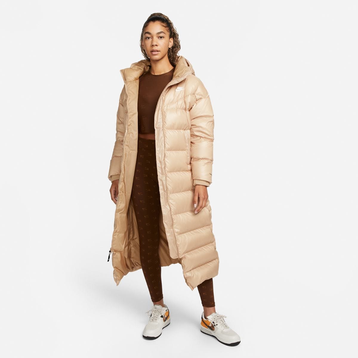 Nike Womens Nike Sportswear Therma Full Length Coat Gold