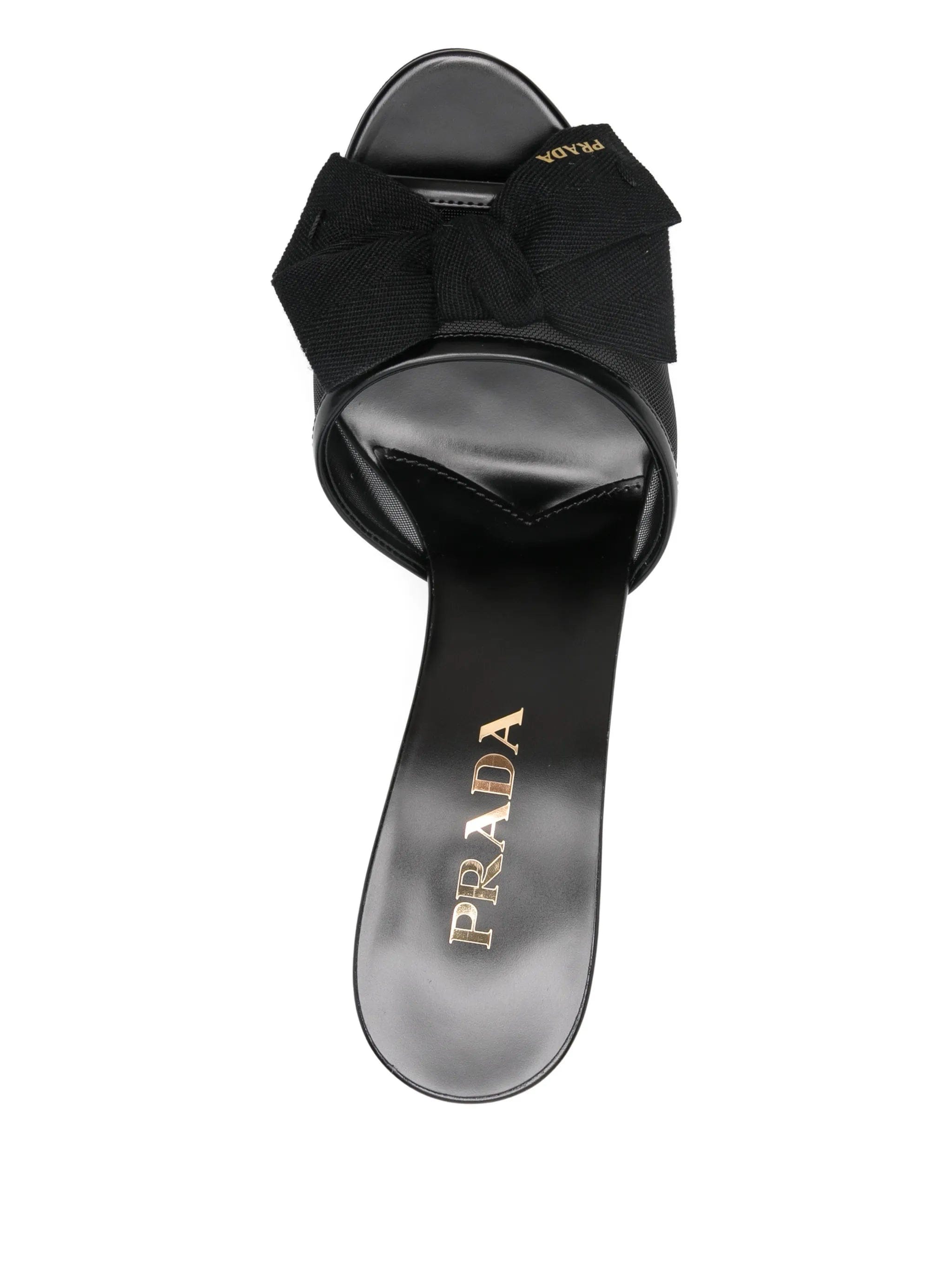 Prada bow mesh sandals