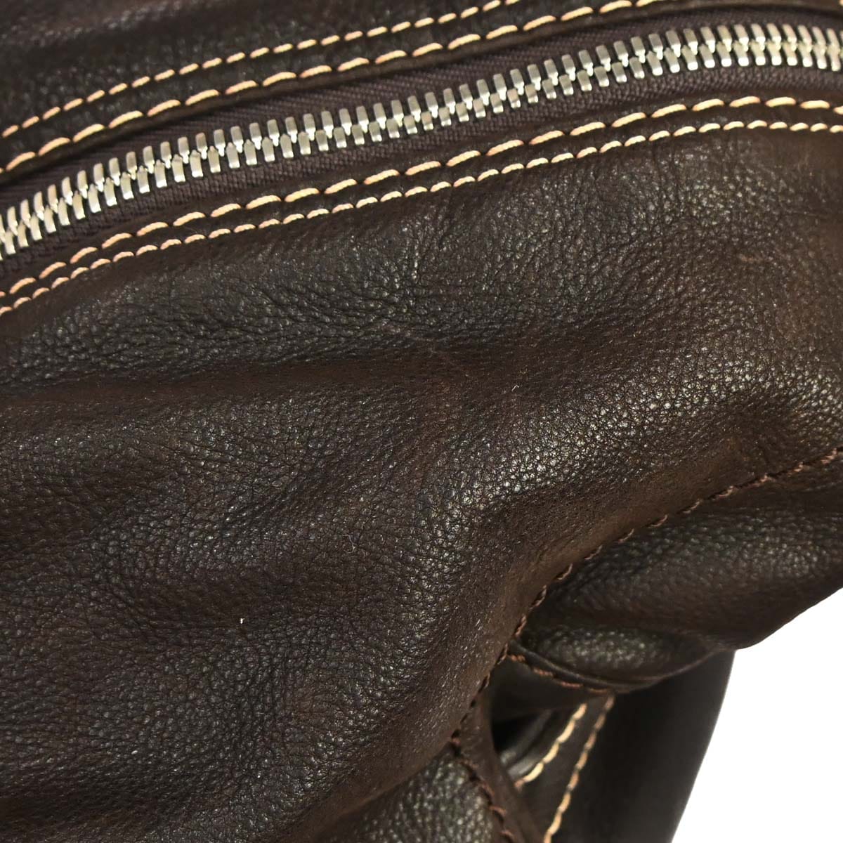 Loewe Brown Leather Anagram Duffle 2way Shoulder Handbag