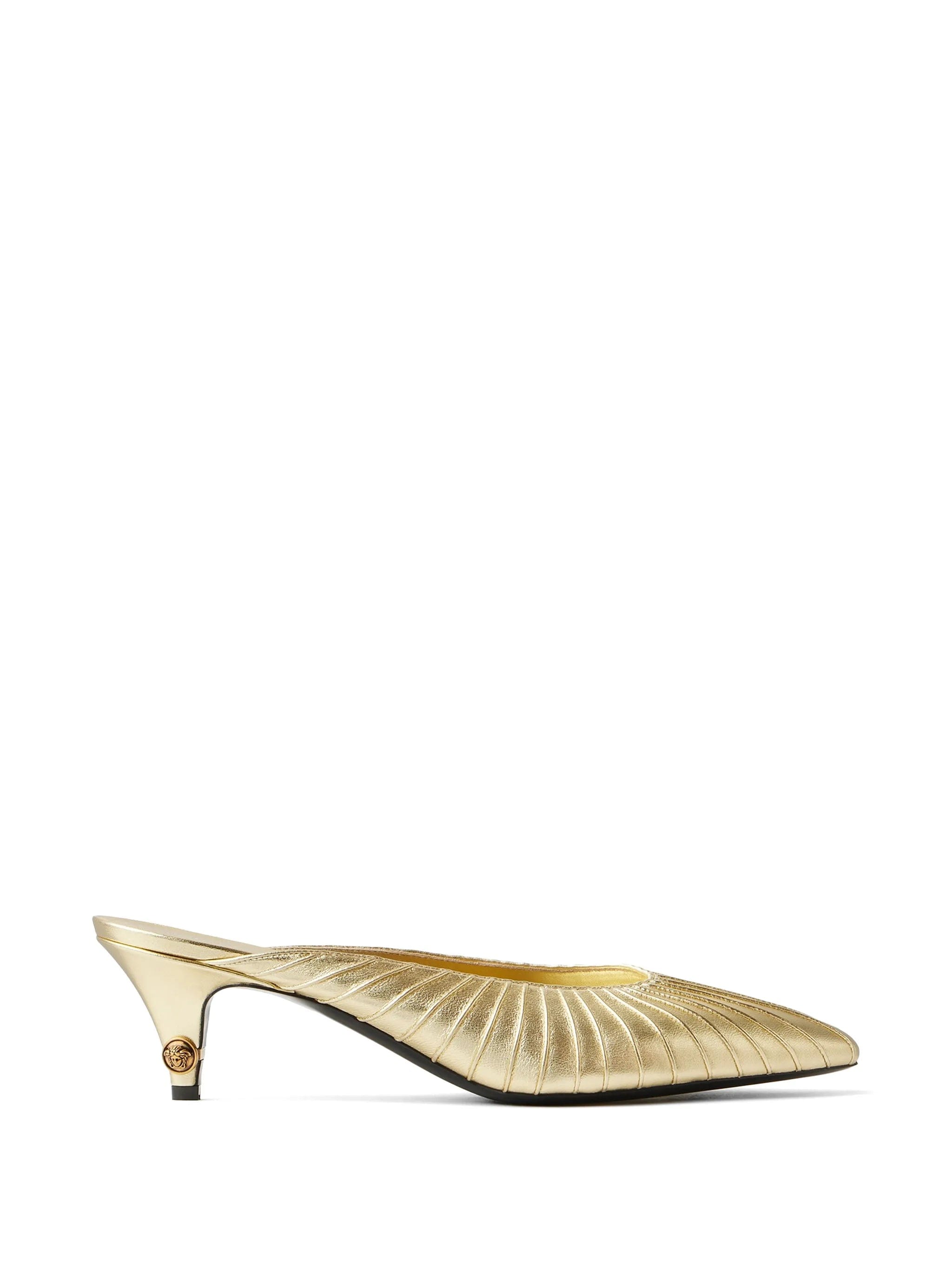 Versace Gianni metallic - nappa mules 55 mm