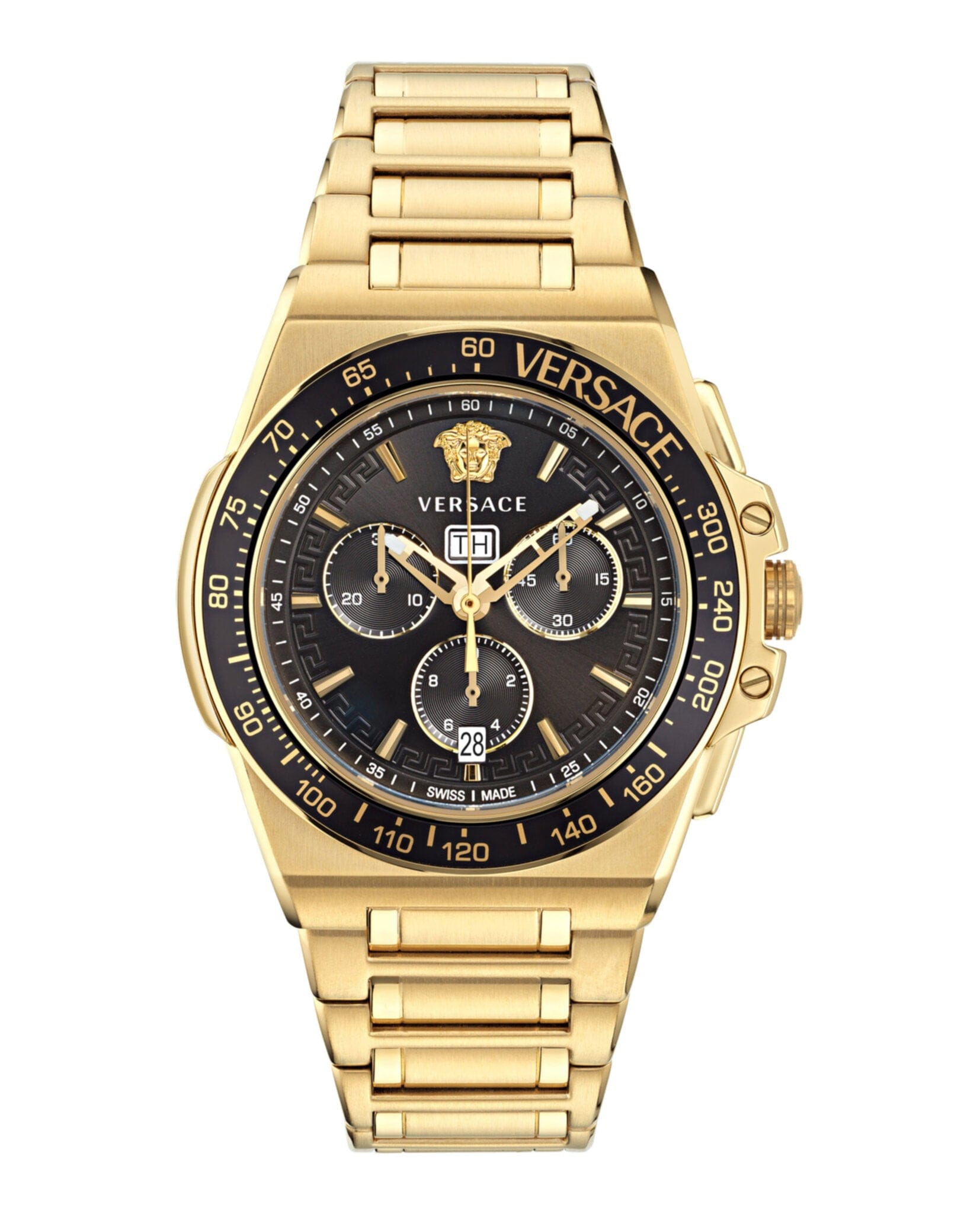 Versace Mens Gold 45 mm Bracelet Fashion Watch