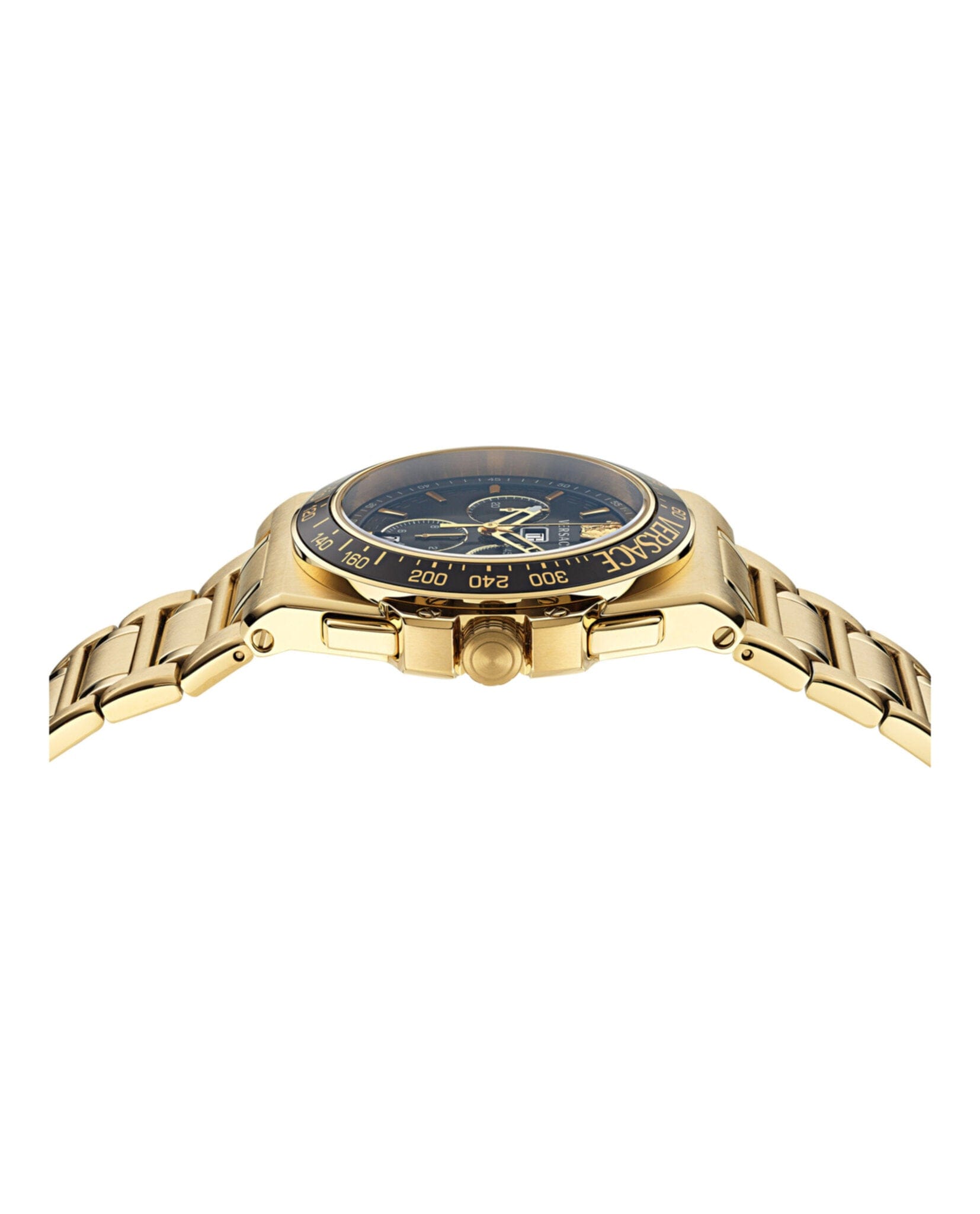 Versace Mens Gold 45 mm Bracelet Fashion Watch