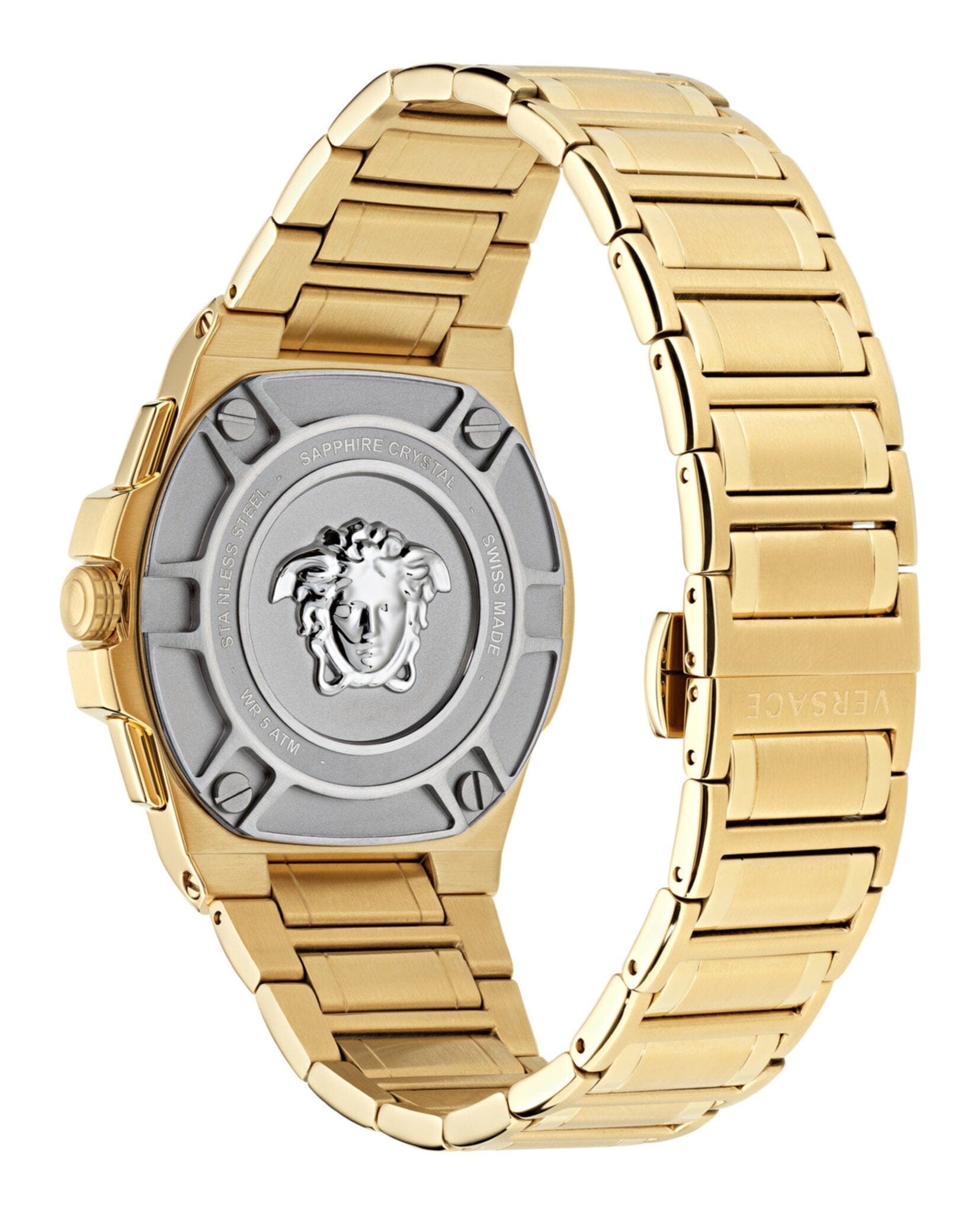 Versace Mens Gold 45 mm Bracelet Fashion Watch