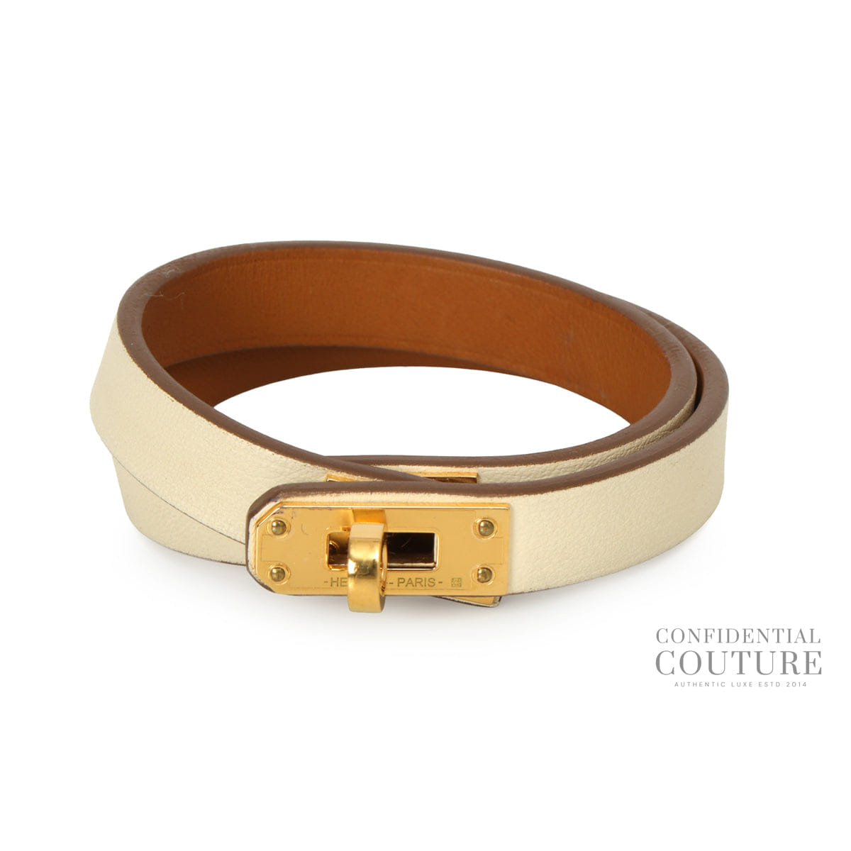 Hermes Kelly Double Tour Bracelet Blanc GHW | XS | 14.5cms