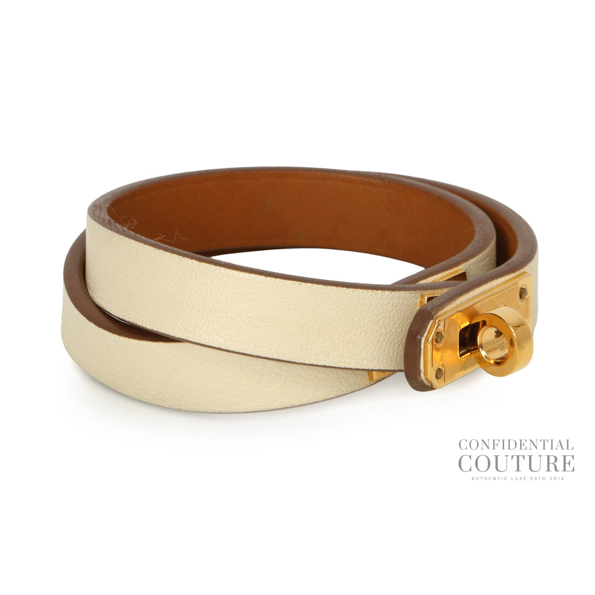 Hermes Kelly Double Tour Bracelet Blanc GHW | XS | 14.5cms