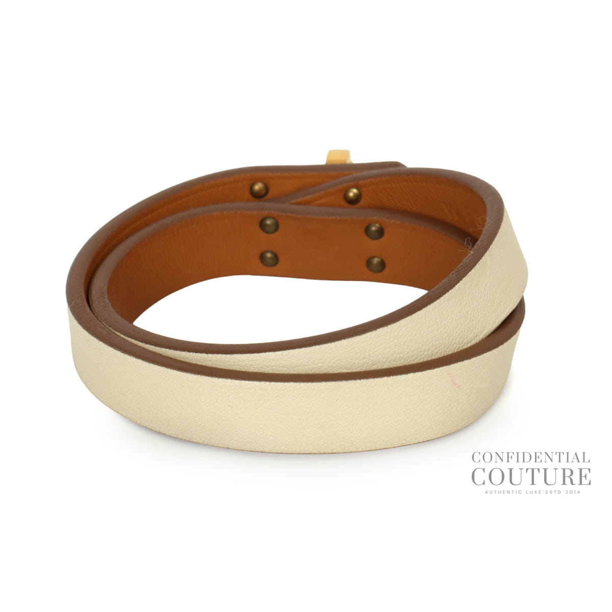 Hermes Kelly Double Tour Bracelet Blanc GHW | XS | 14.5cms