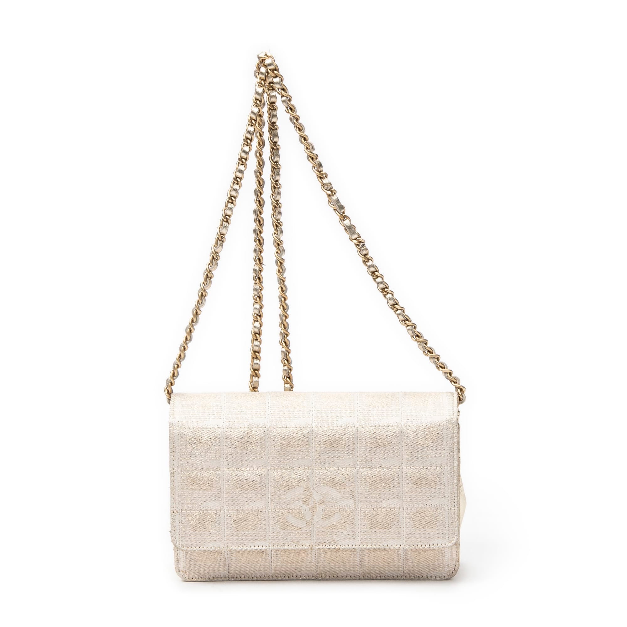 Chanel Beige Canvas New Travel Line Wallet on Chain ABC3981