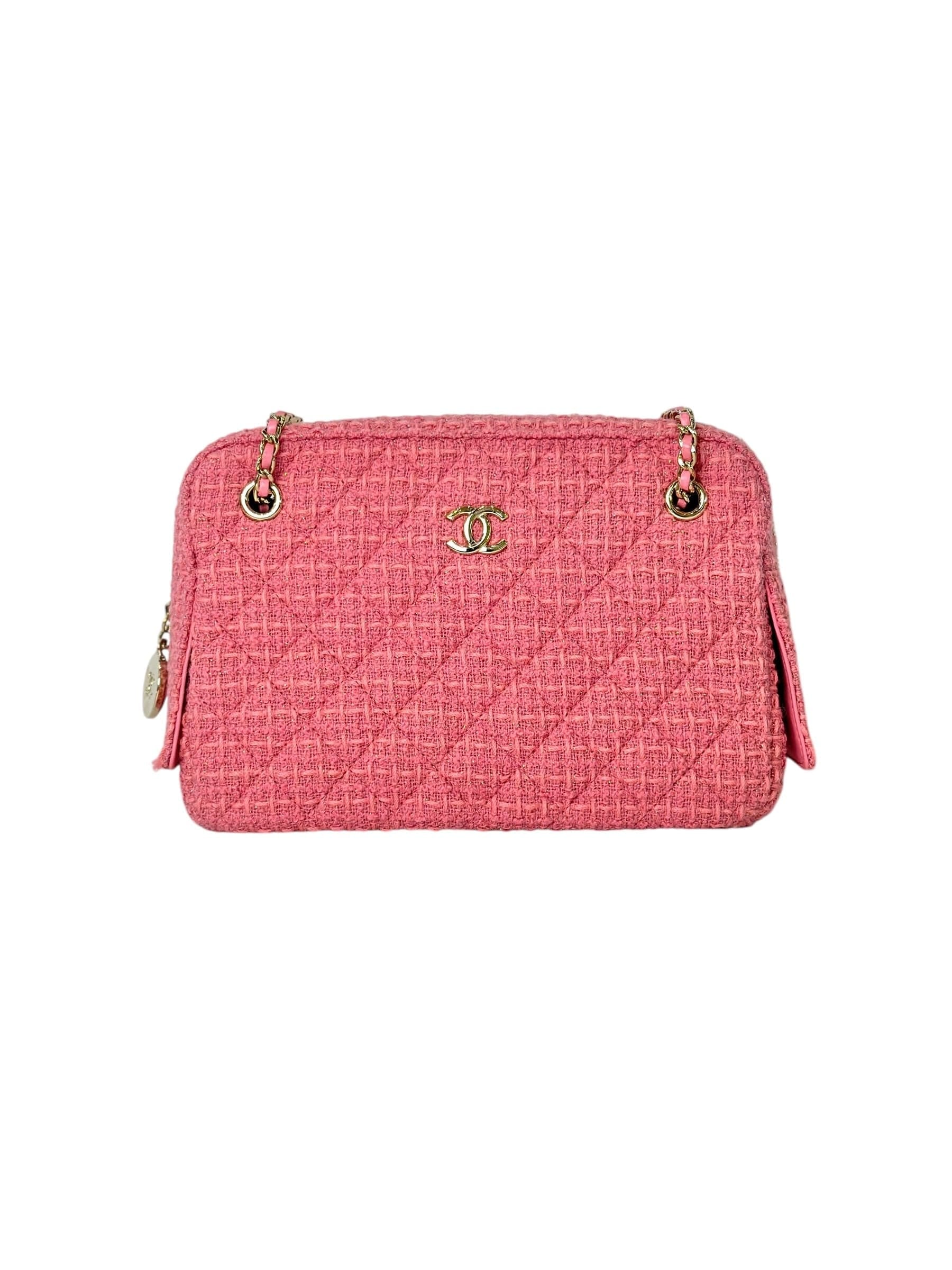 Chanel Pink Tweed Shoulder Bag