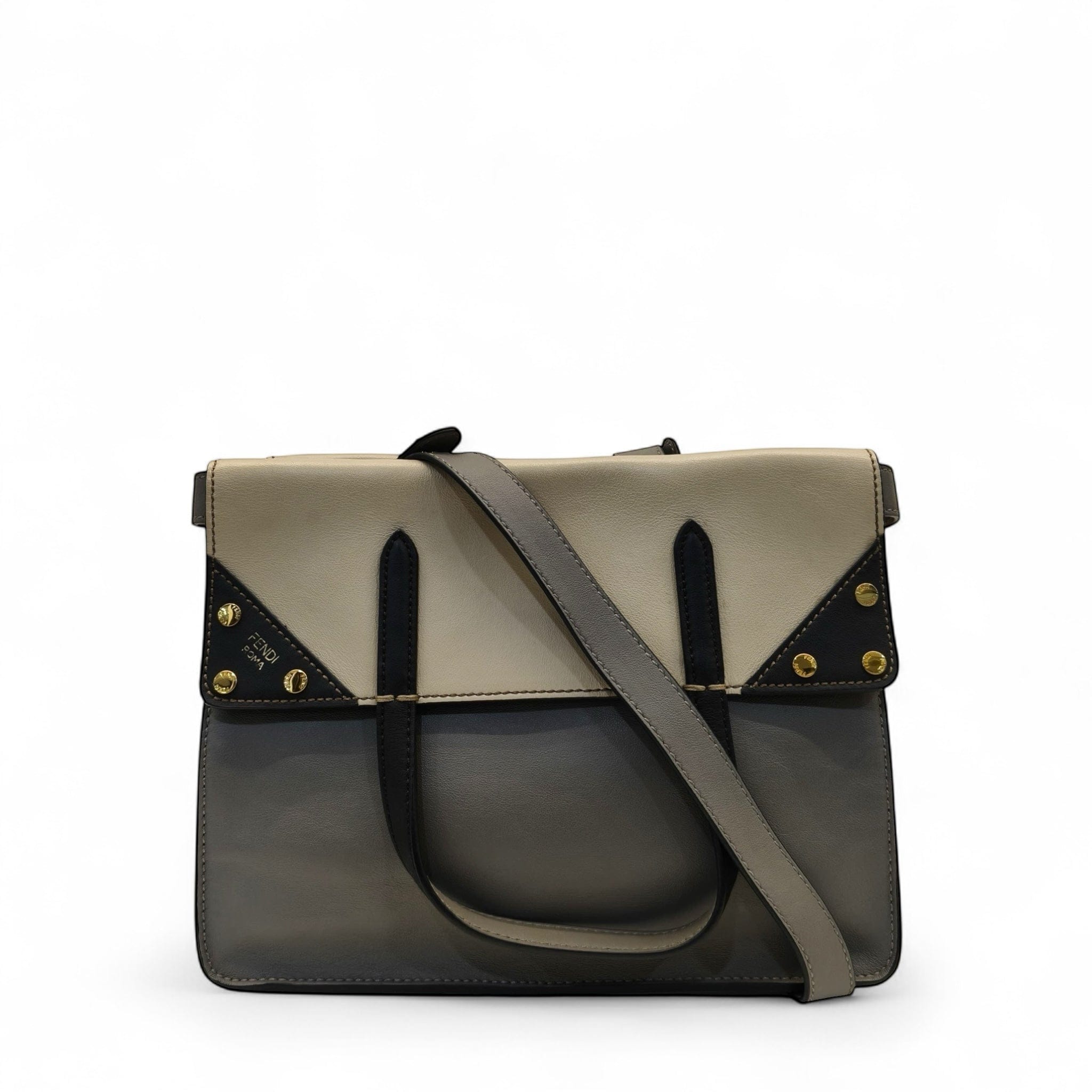 Fendi Tri - Color Grace Leather Flip Bag