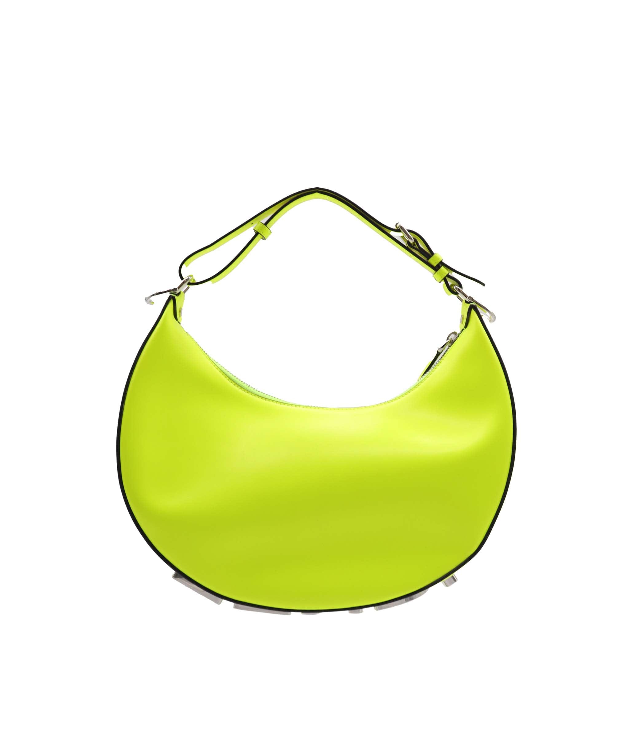 Fendi Fendigraphy Acid Yellow Hobo Style Bag Silver Hardware AGC2032