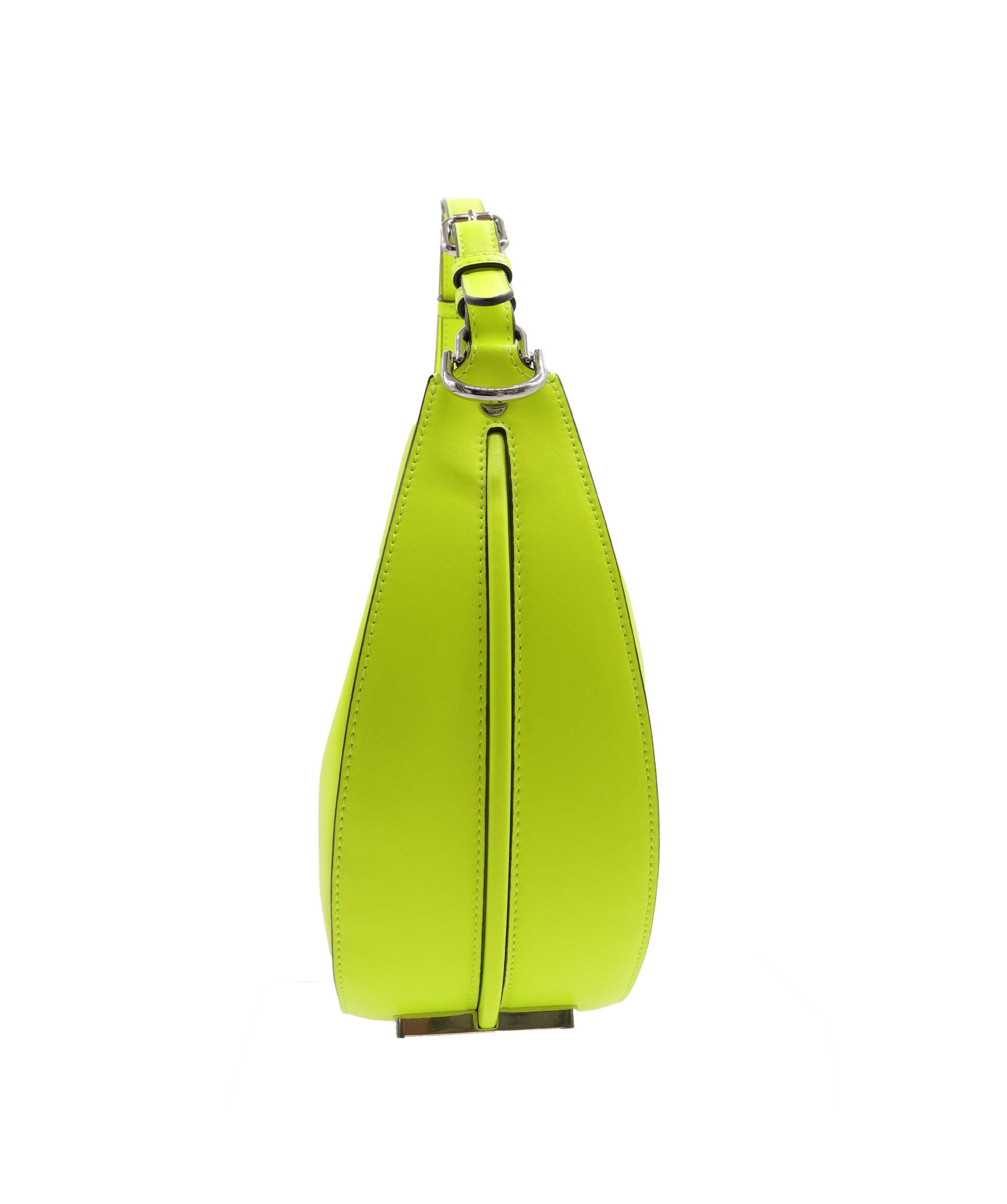 Fendi Fendigraphy Acid Yellow Hobo Style Bag Silver Hardware AGC2032