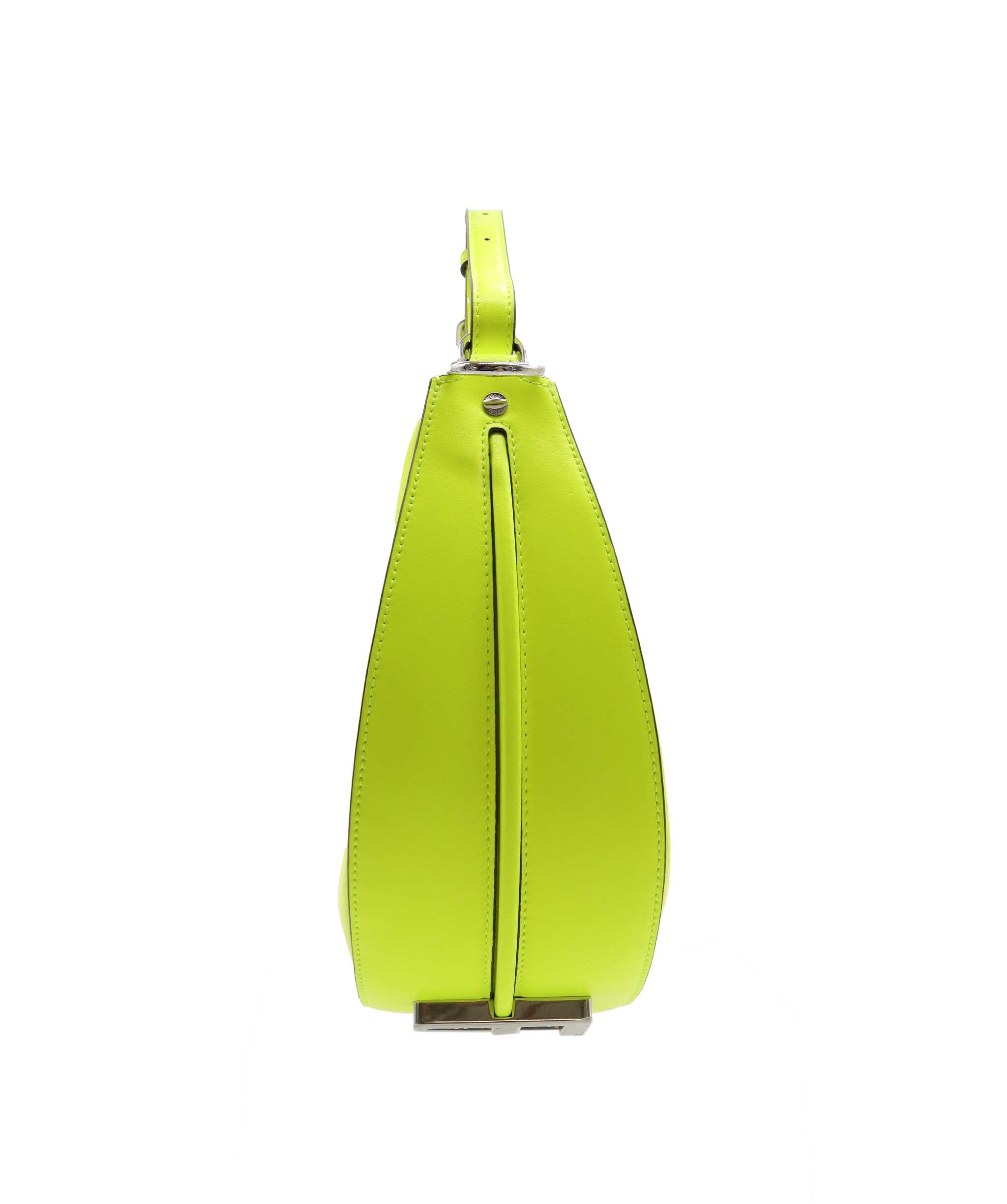 Fendi Fendigraphy Acid Yellow Hobo Style Bag Silver Hardware AGC2032