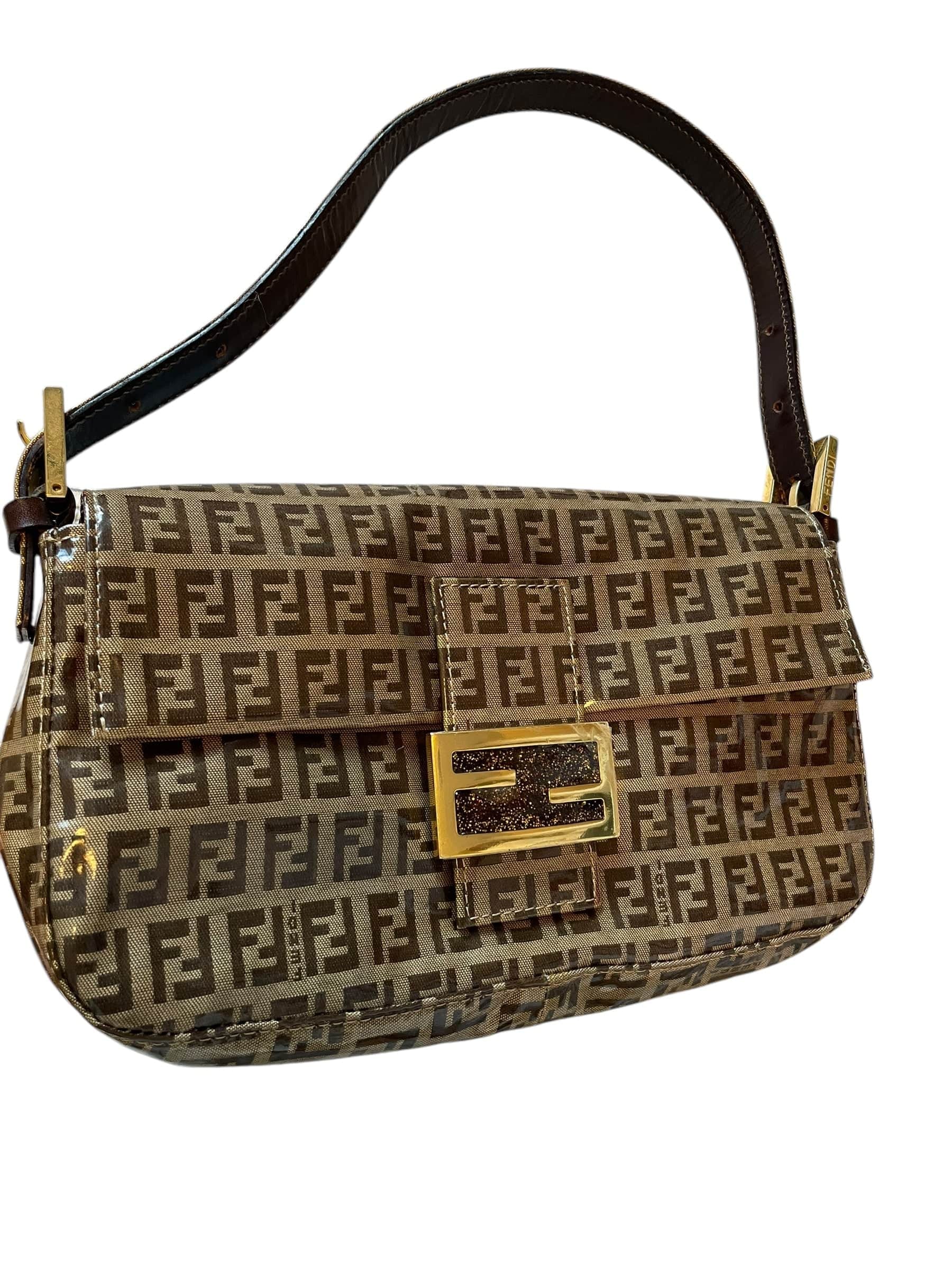 Fendi Zucchini Brown Patent VIntage Baguette DXBK0453