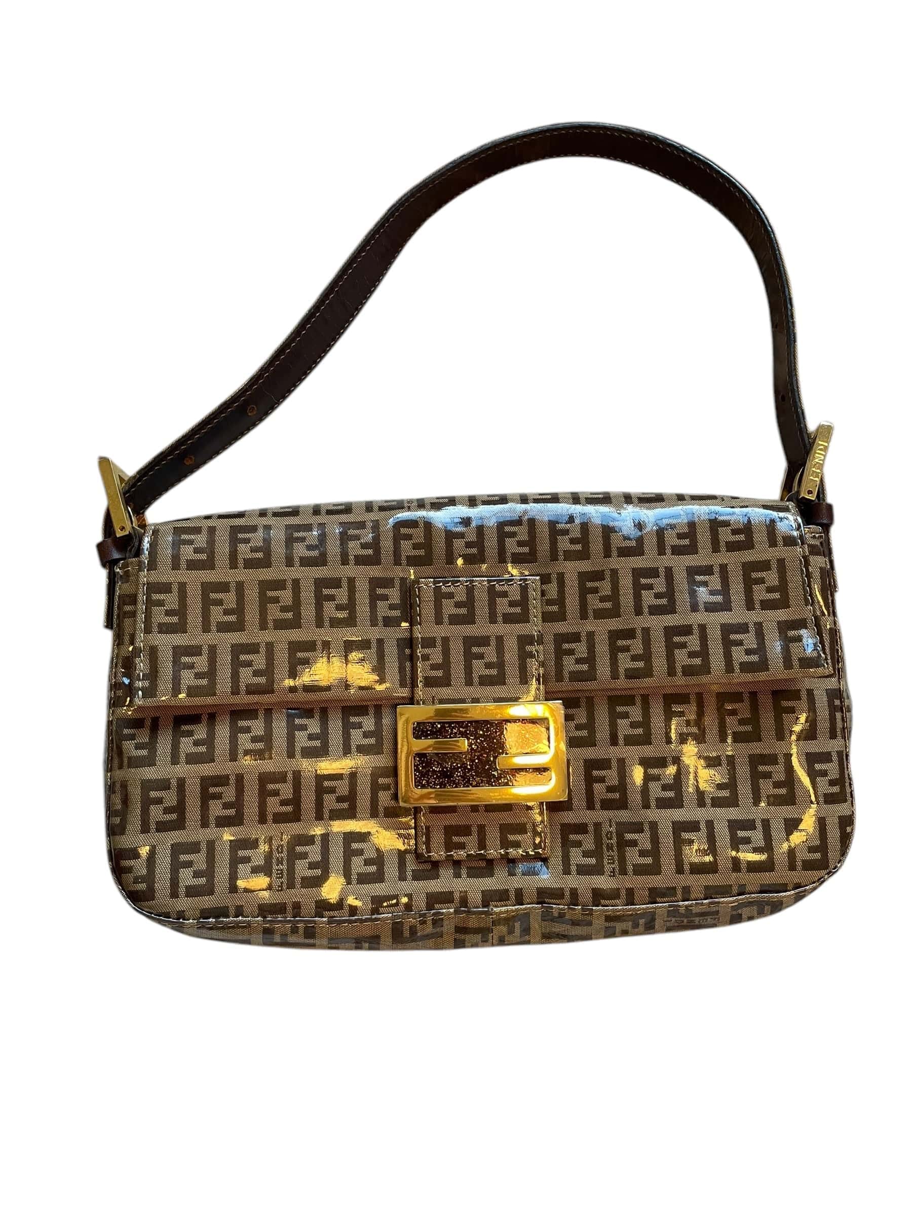 Fendi Zucchini Brown Patent VIntage Baguette DXBK0453