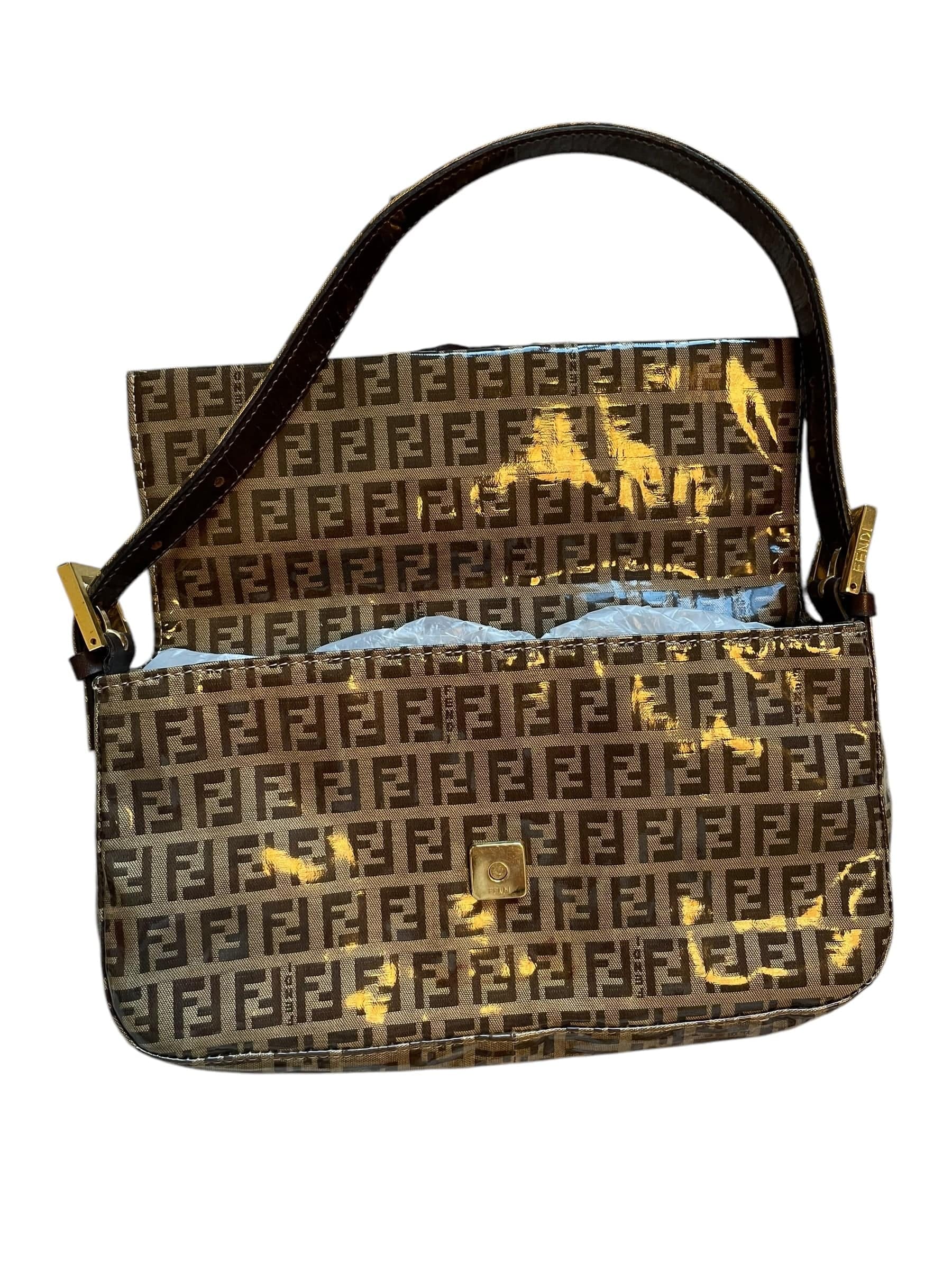 Fendi Zucchini Brown Patent VIntage Baguette DXBK0453