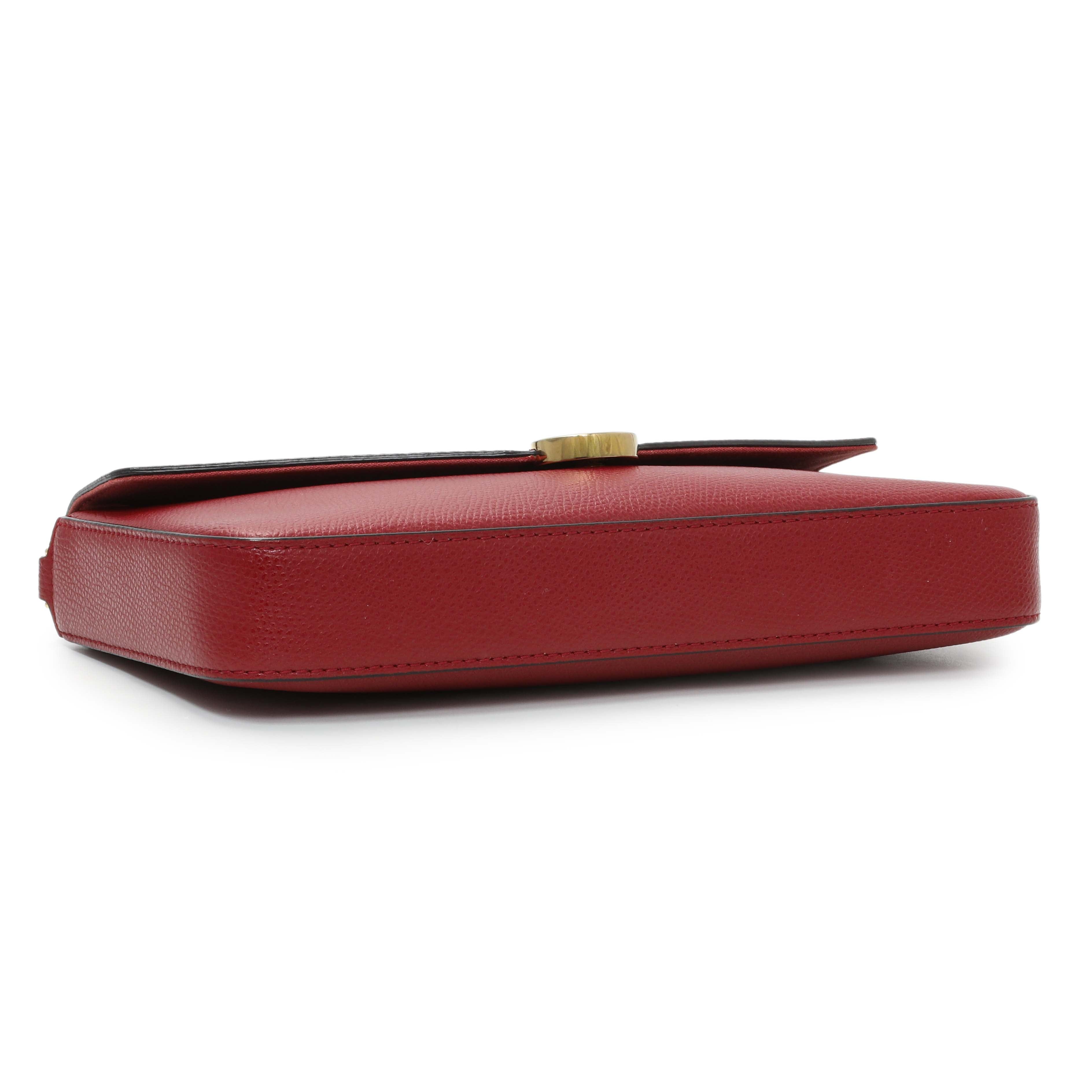 Fendi Red Vitello Cruise F is Fendi Wallet on Chain