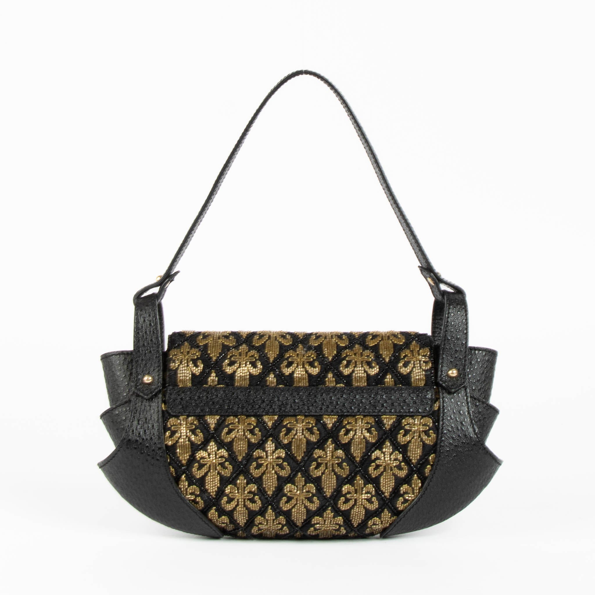 Fendi Black/Gold Ricami Strass Bag