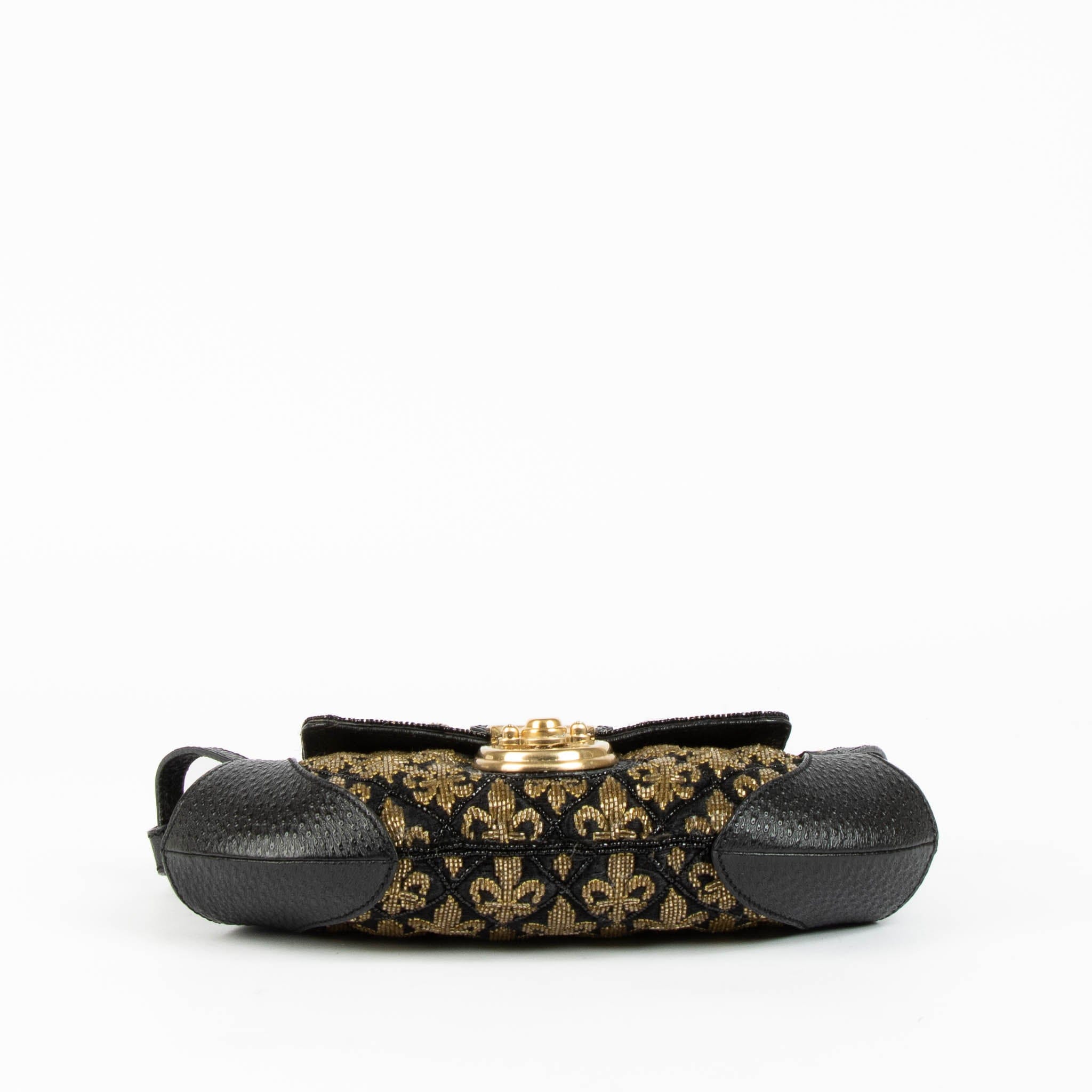 Fendi Black/Gold Ricami Strass Bag
