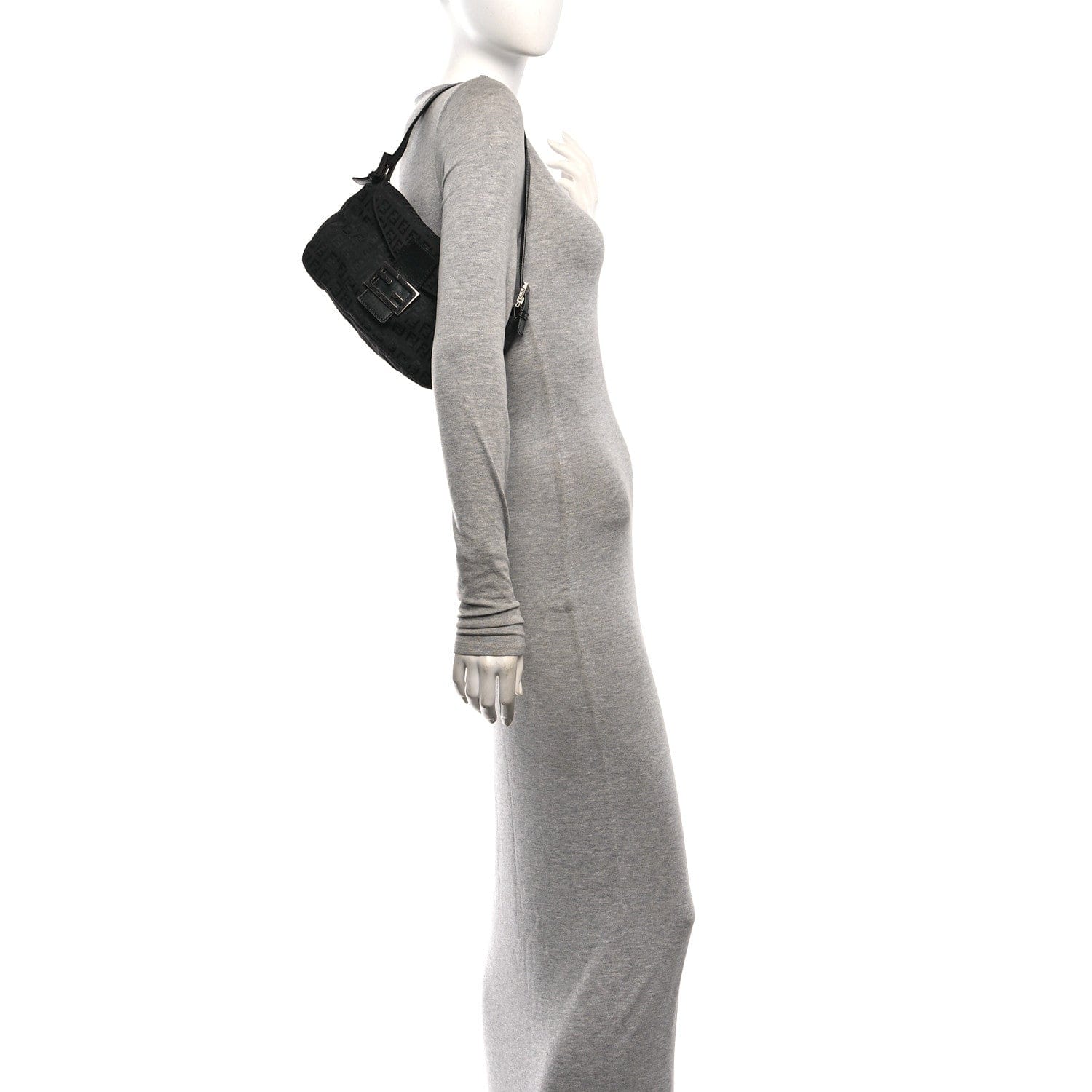 Fendi Nylon Zucca Baguette Black