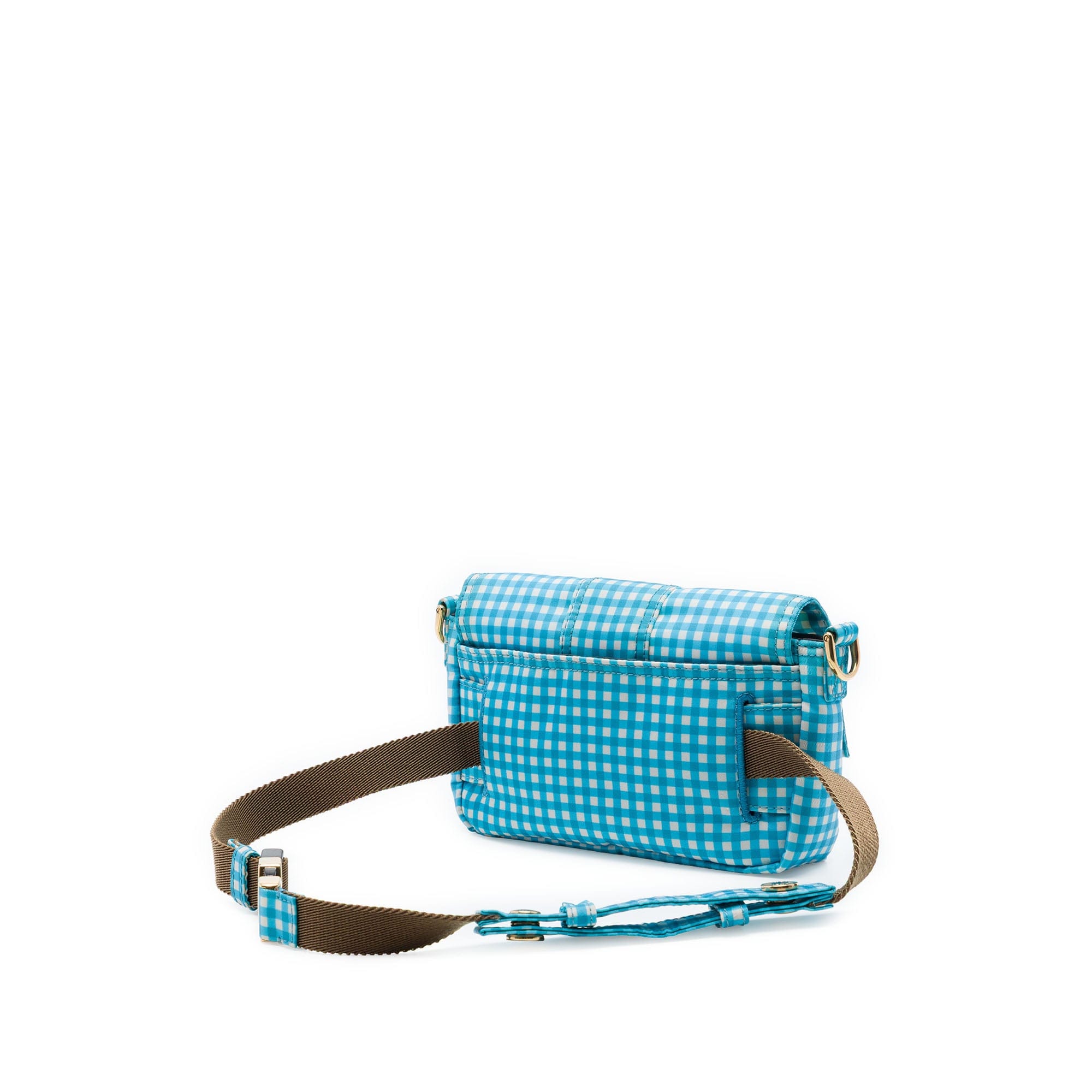 Fendi Joshua Vides Mini Nylon Gingham Convertible Baguette Satchel