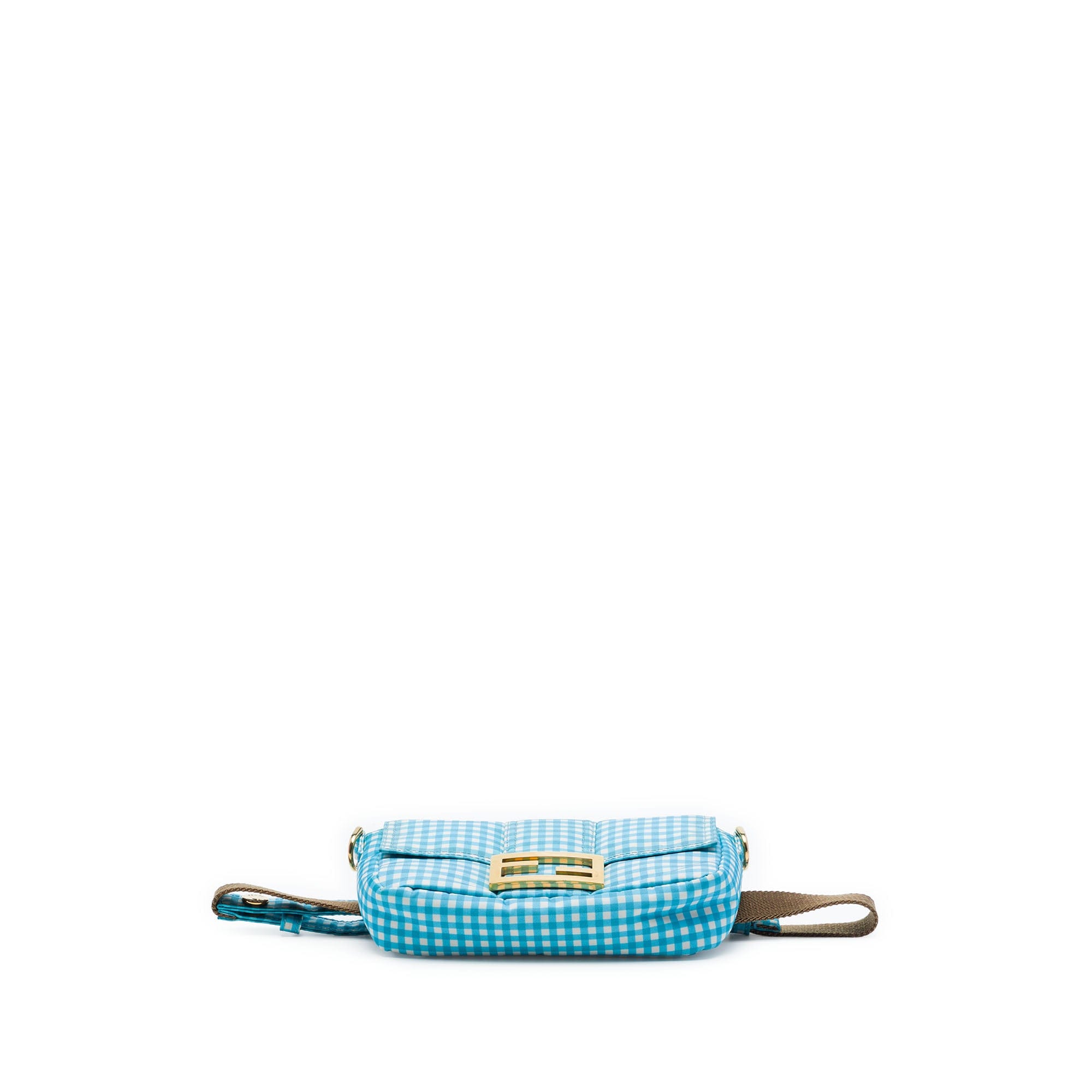 Fendi Joshua Vides Mini Nylon Gingham Convertible Baguette Satchel