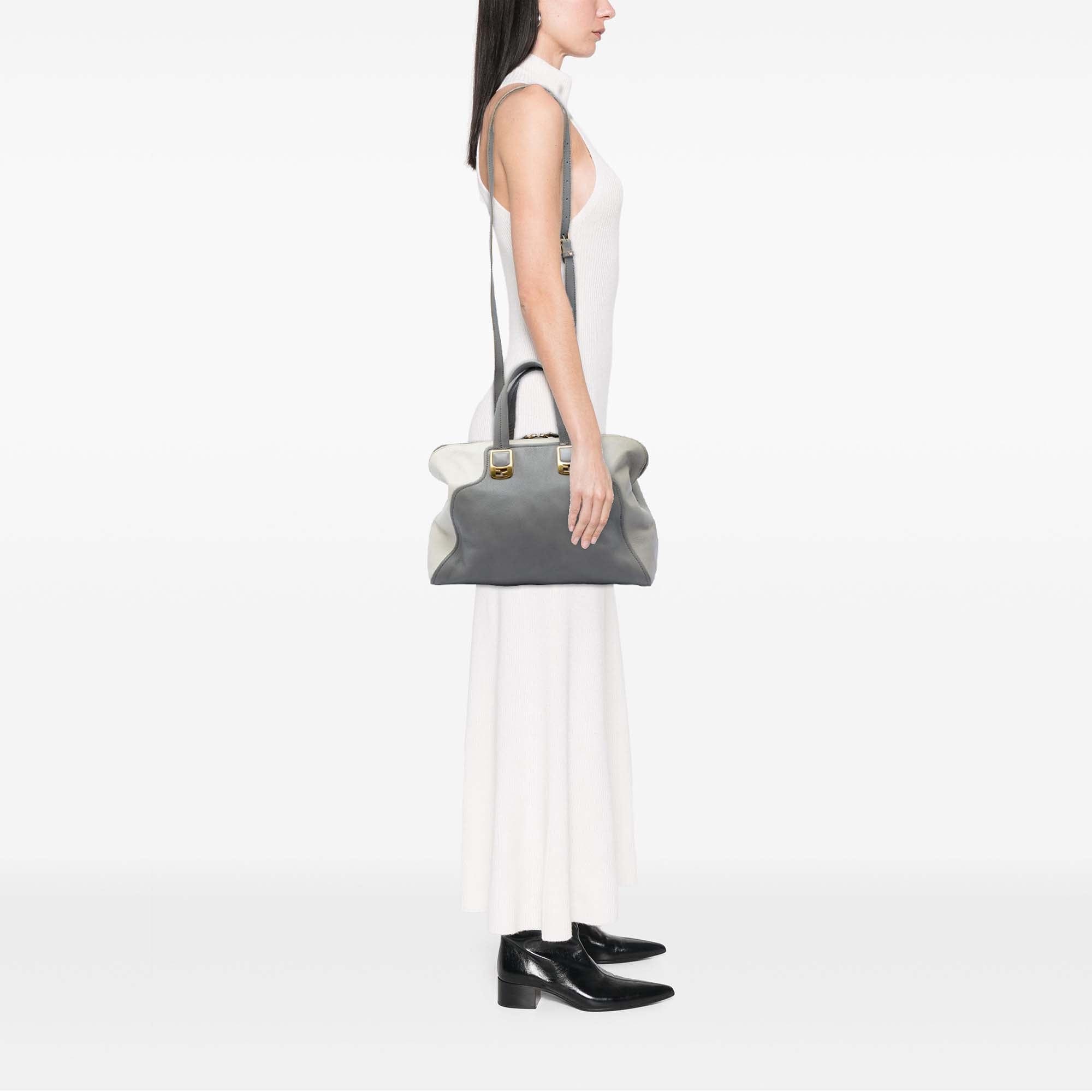 Fendi Large Leather Colorblock Chameleon Satchel