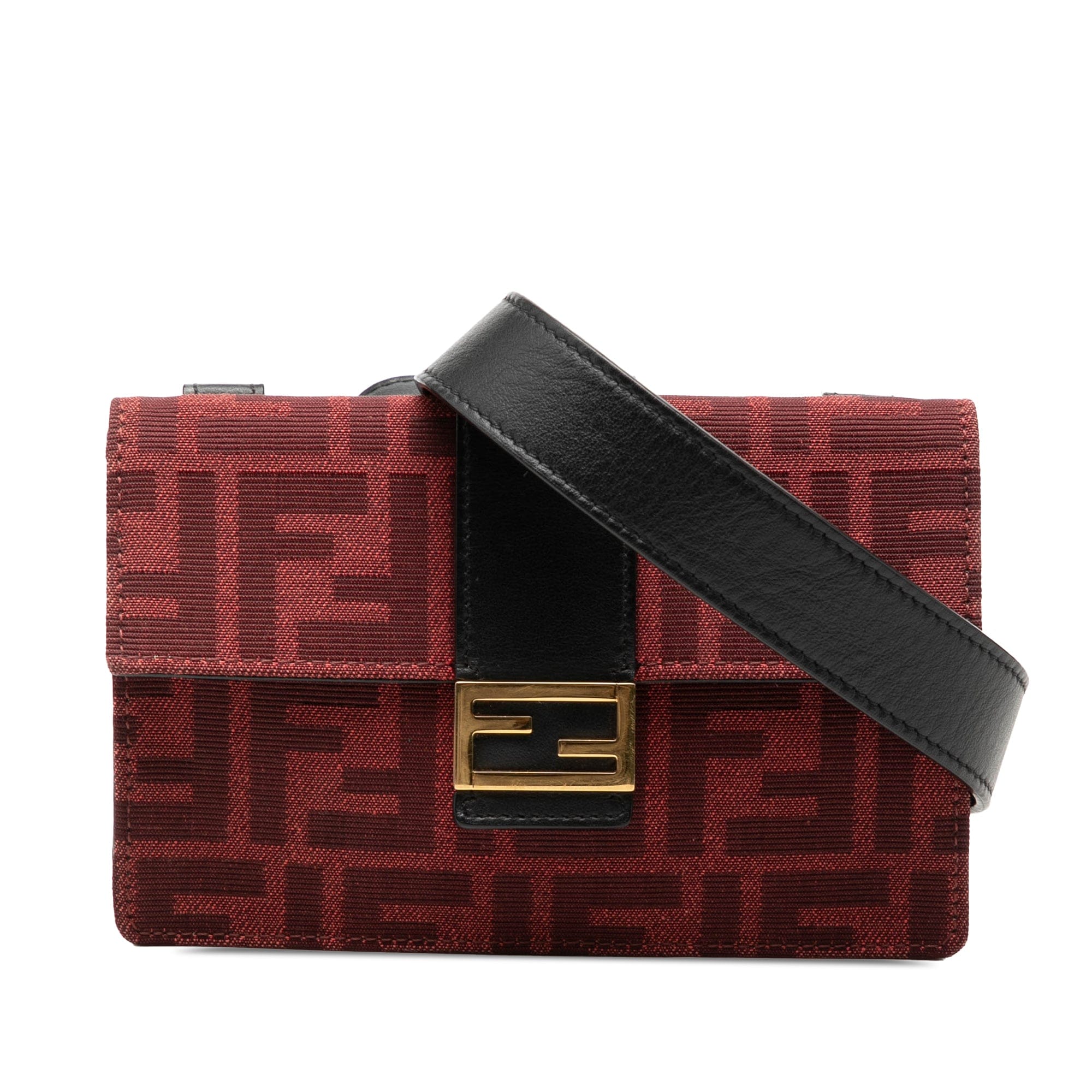 Fendi Zucca Canvas Convertible Baguette Pouch