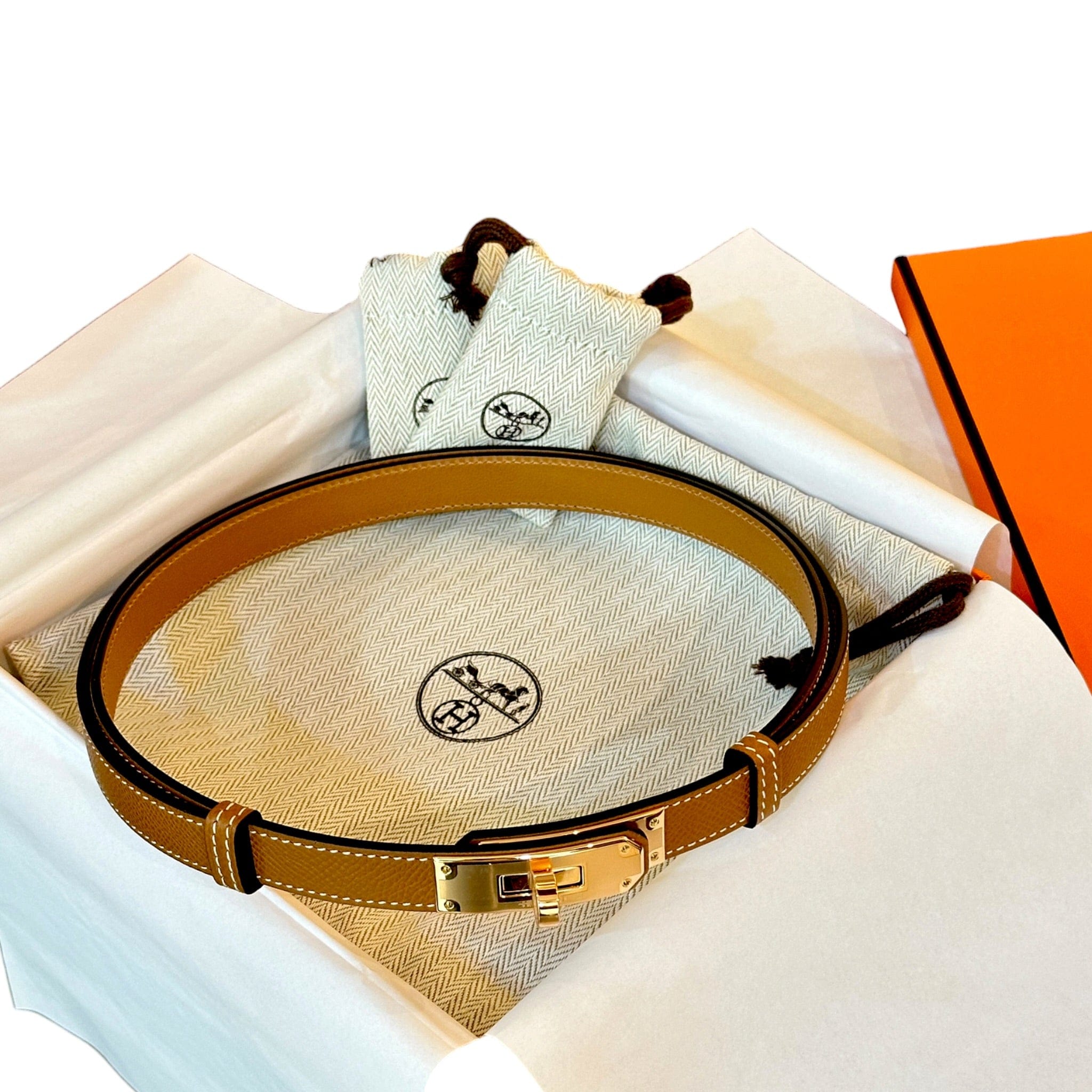 Hermes Kelly 18 Belt Rose Gold Hardware