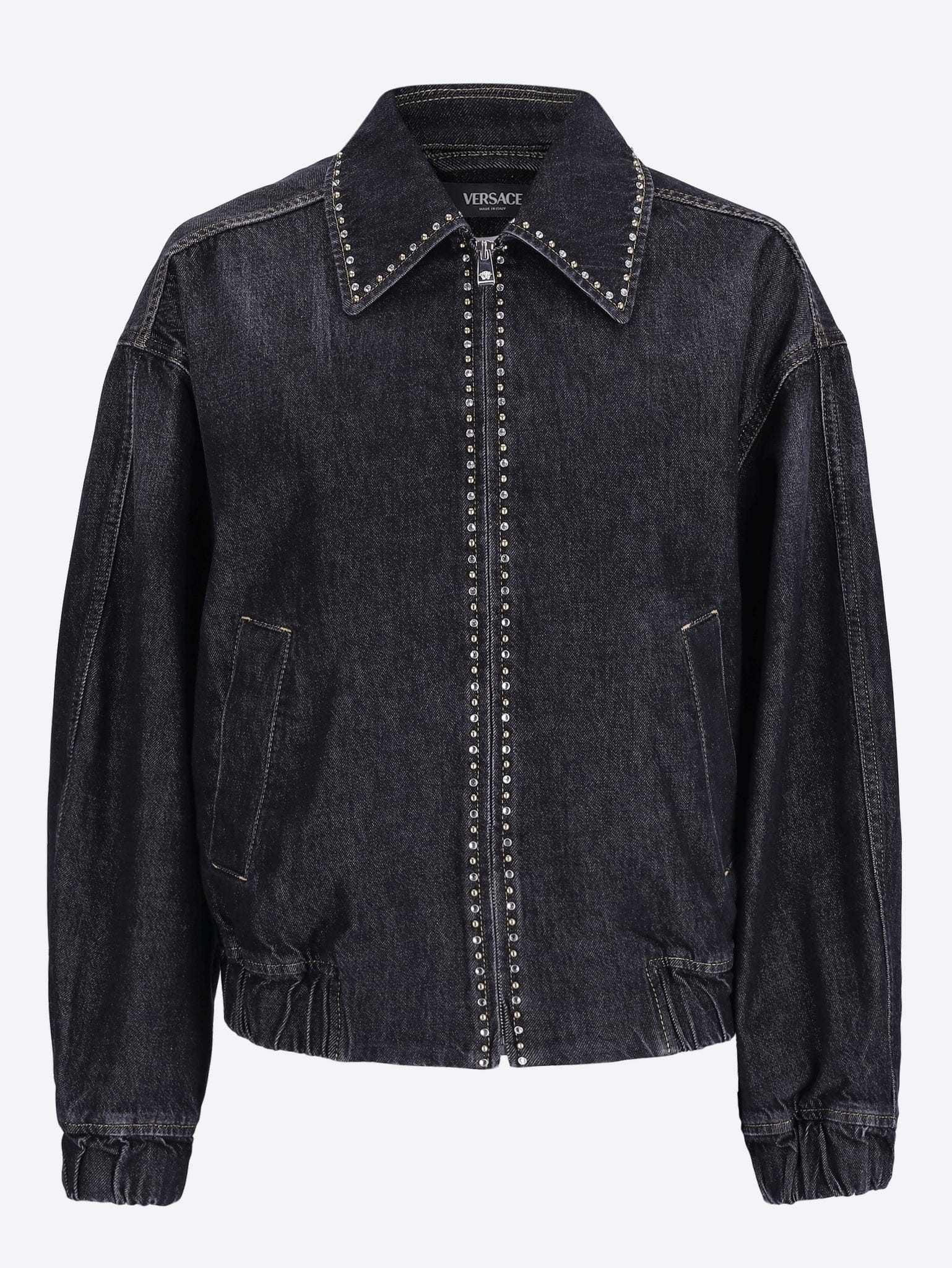 Versace Denim stone washed studs jacket