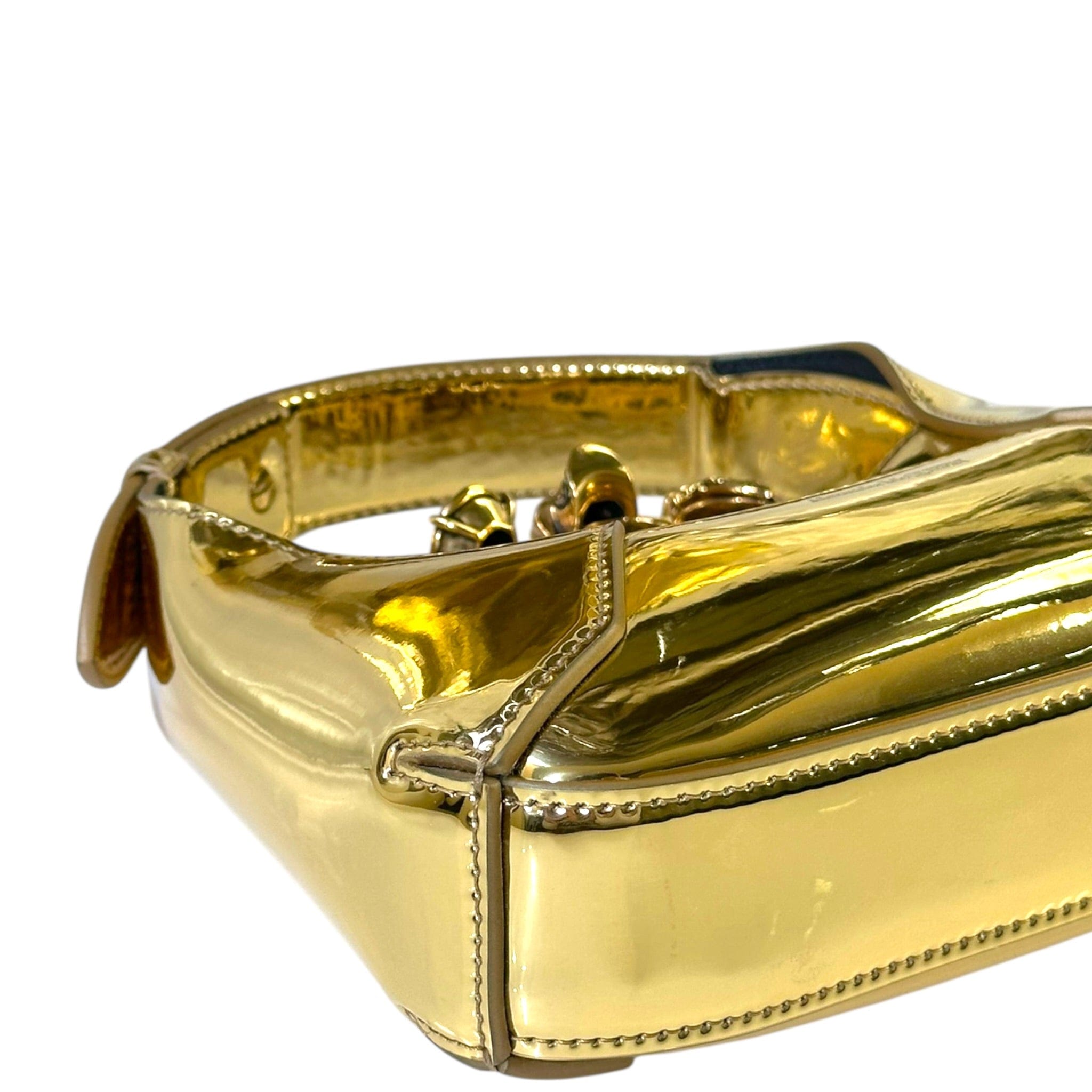 Alexander McQueen The Jewelled Knuckle Bag Gold Leather