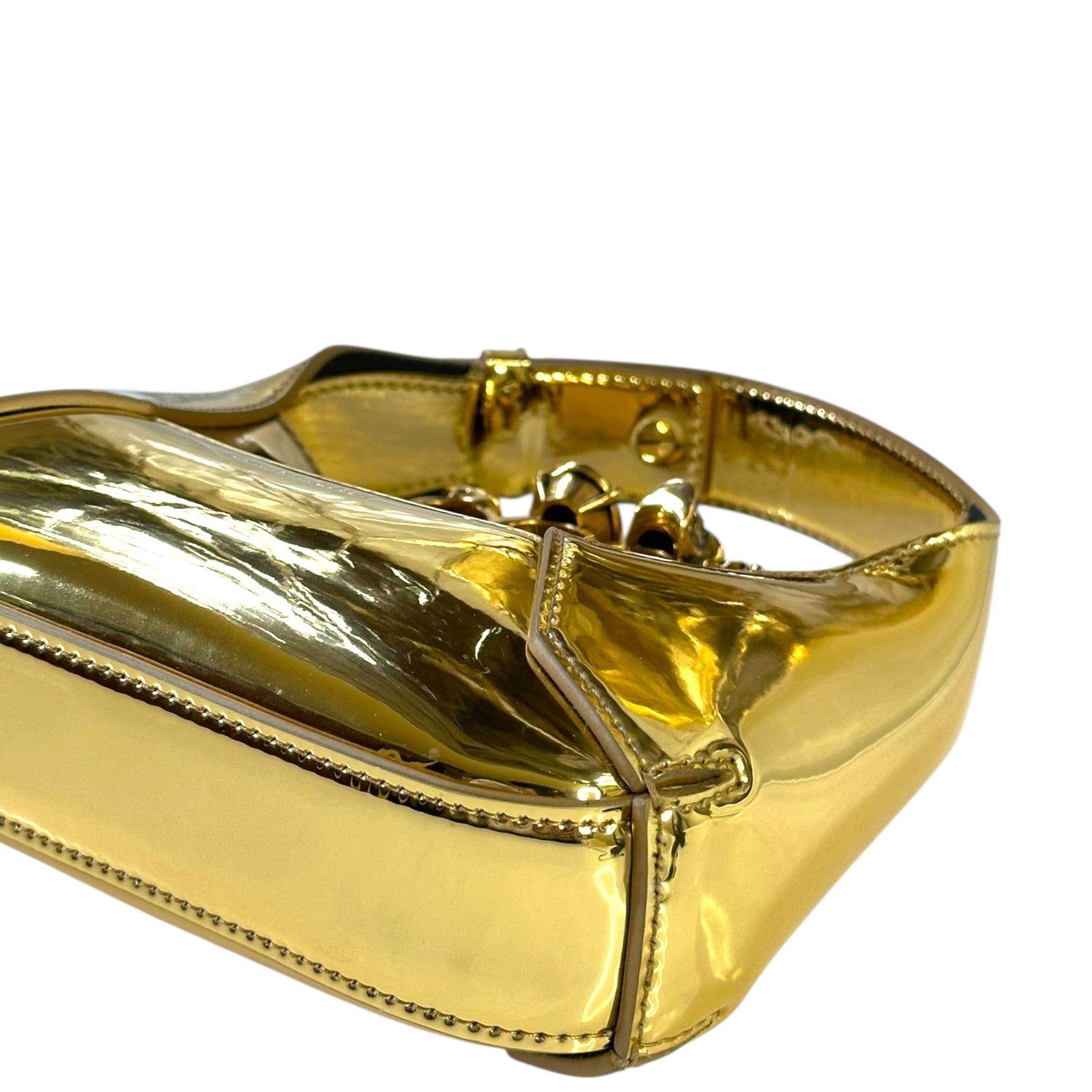 Alexander McQueen The Jewelled Knuckle Bag Gold Leather