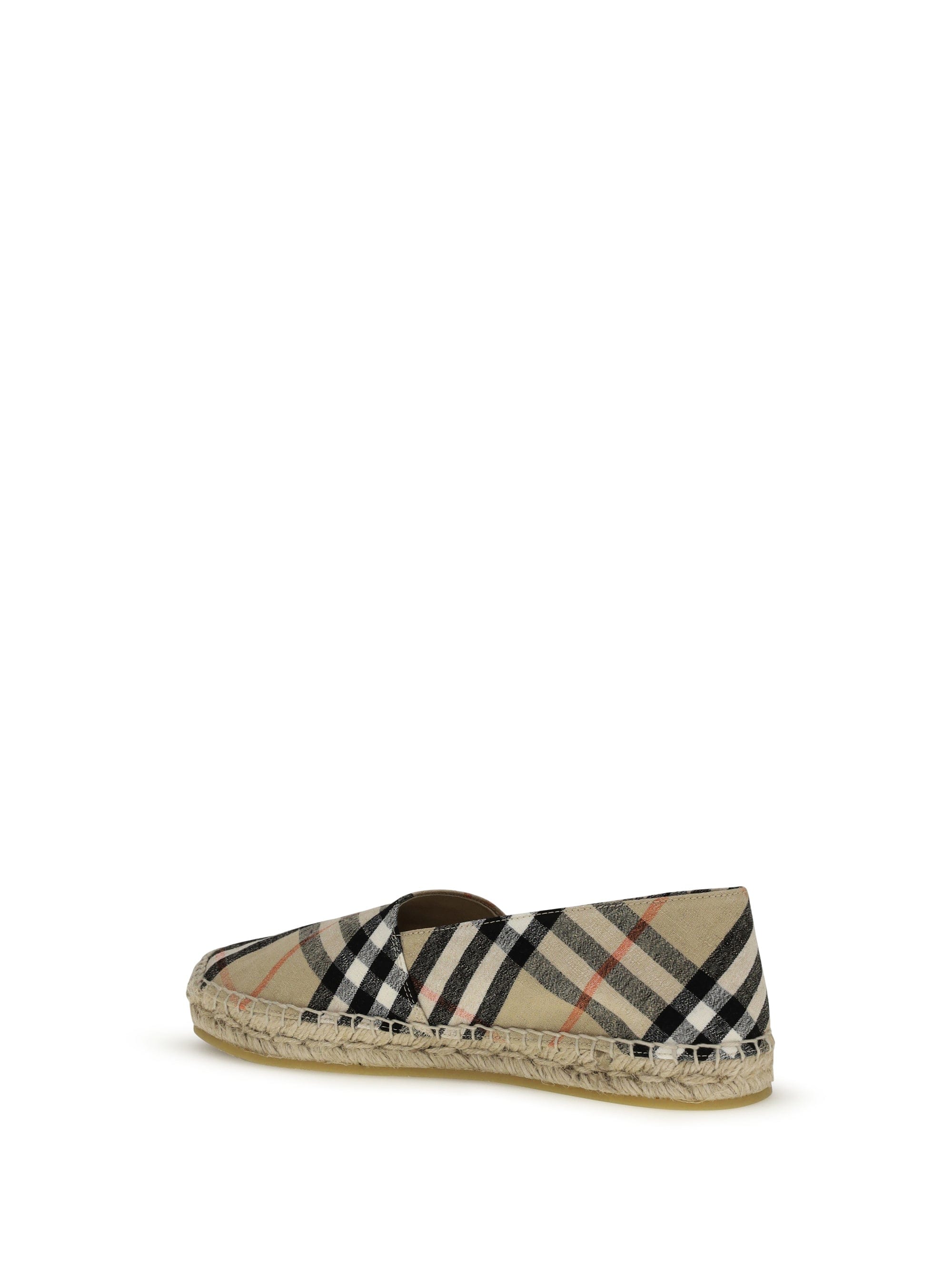 Burberry Check Espadrille Flat — Beige