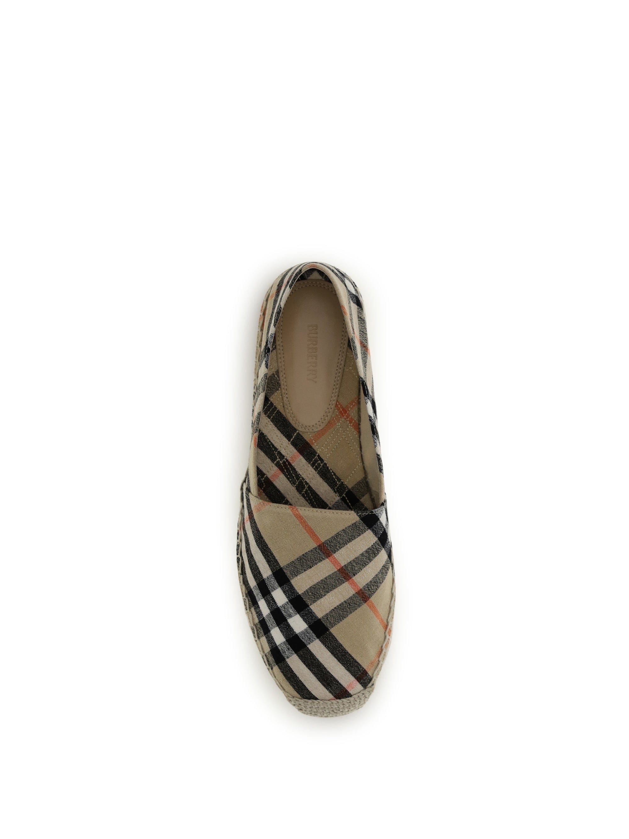 Burberry Check Espadrille Flat — Beige