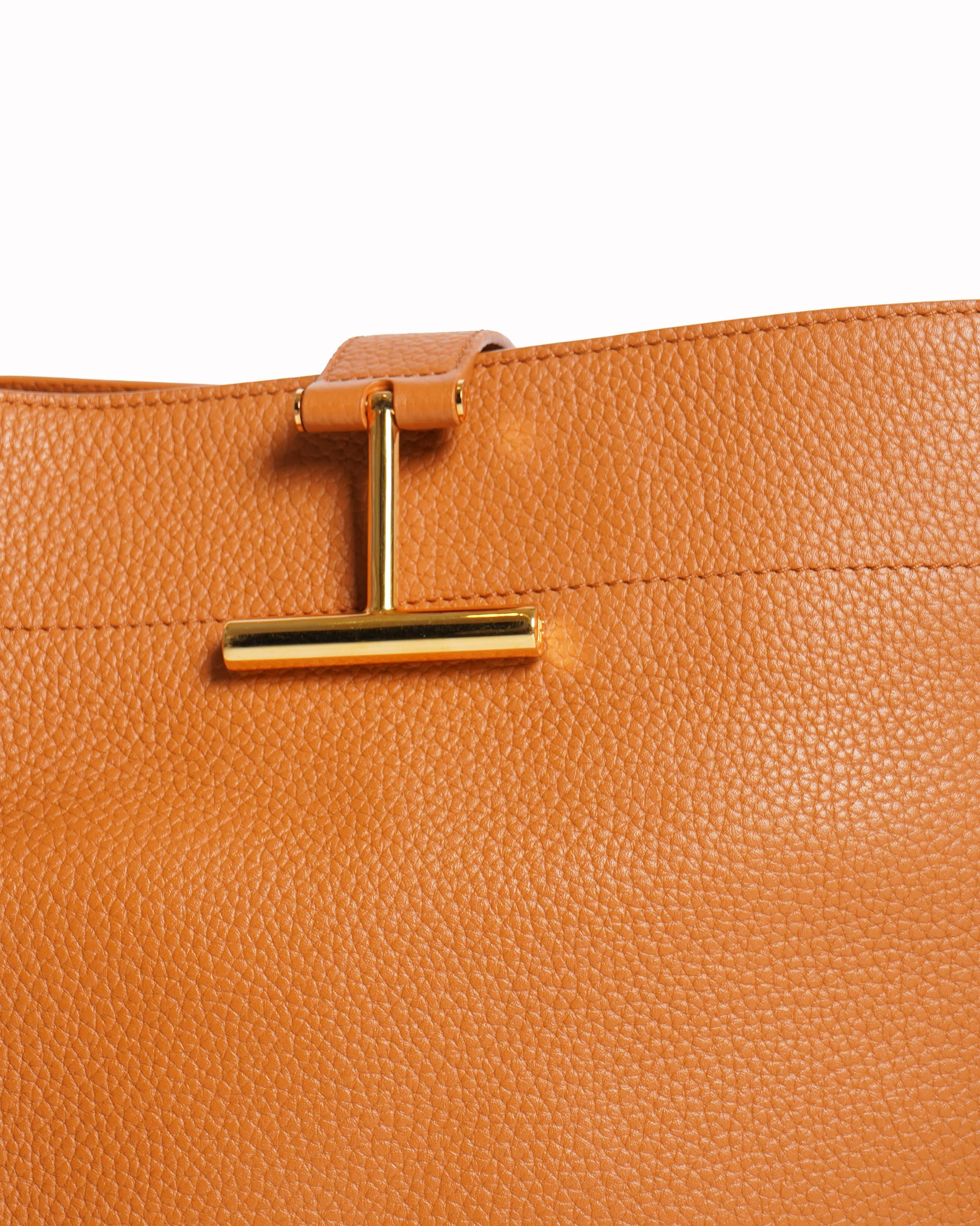 TOM FORD Tara Hobo Leather Bag Brown