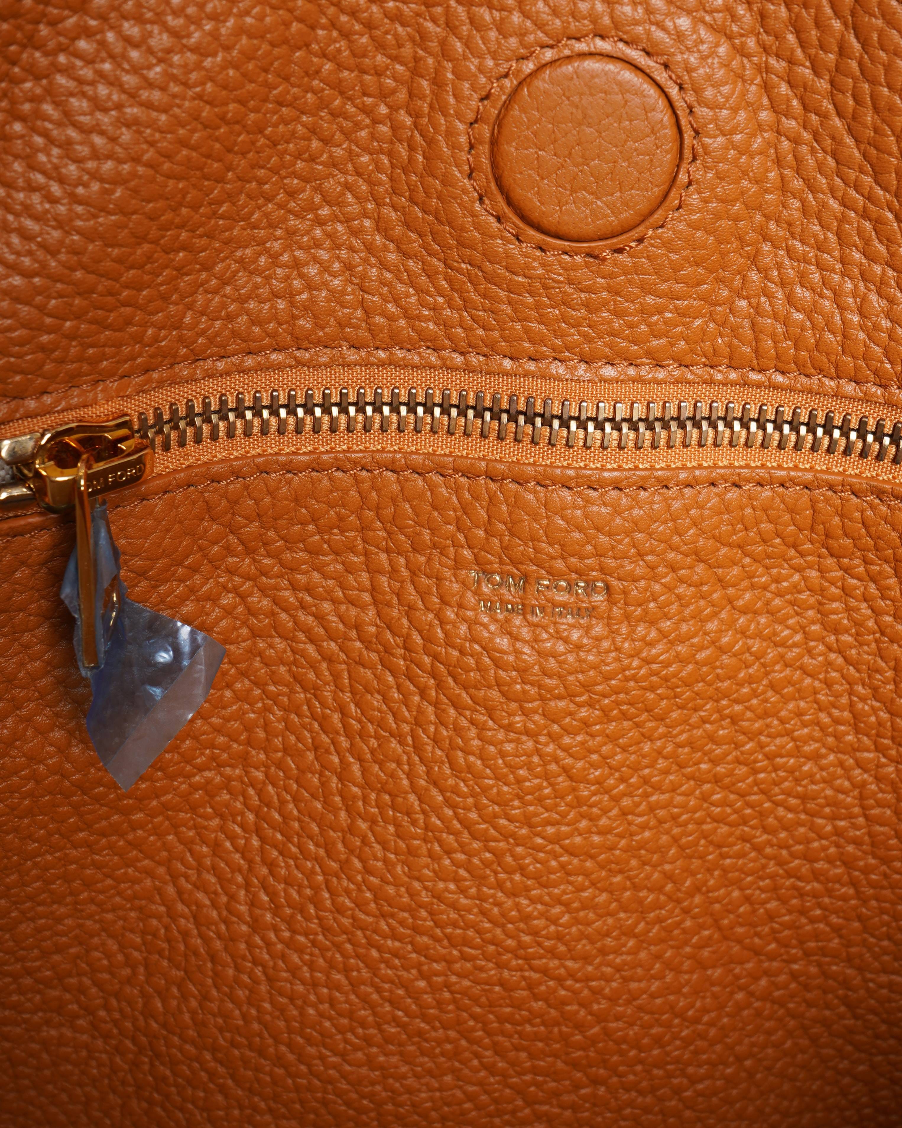 TOM FORD Tara Hobo Leather Bag Brown